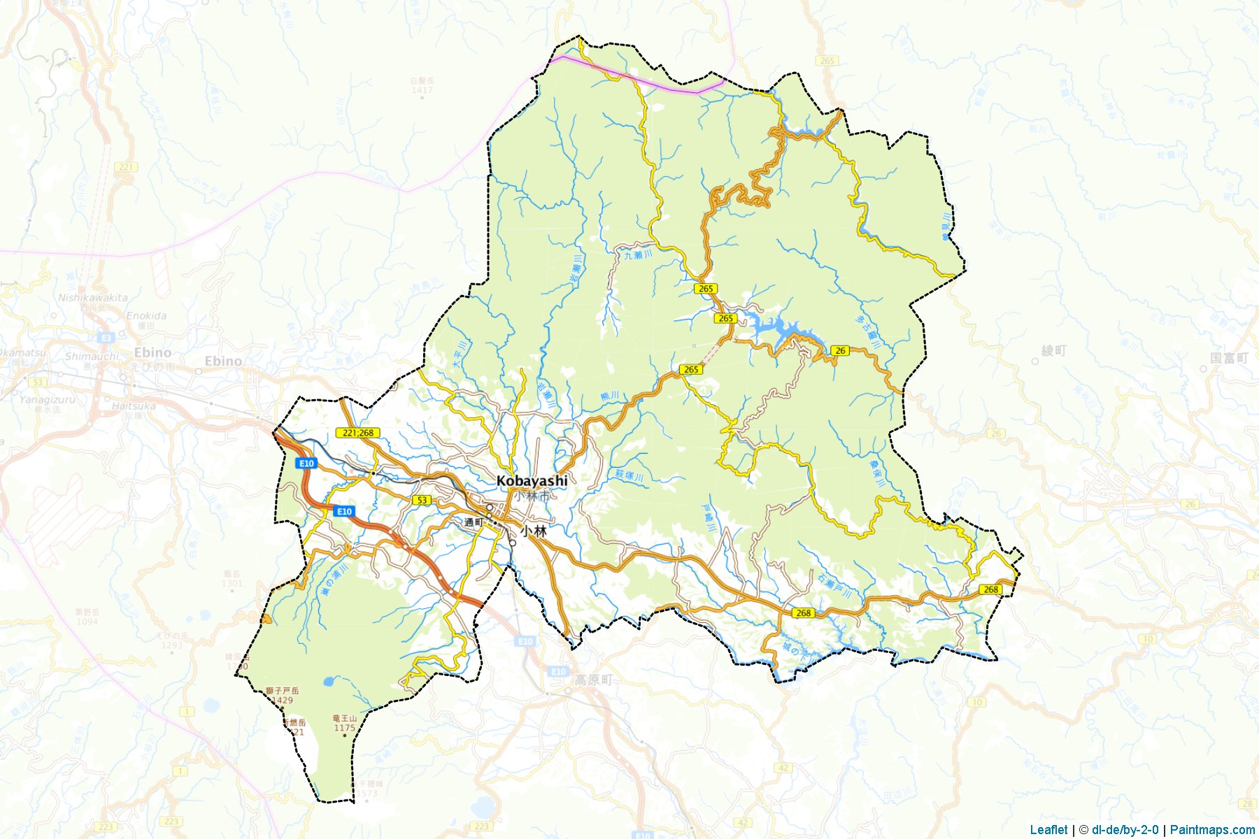 Muestras de recorte de mapas Kobayashi (Miyazaki)-1