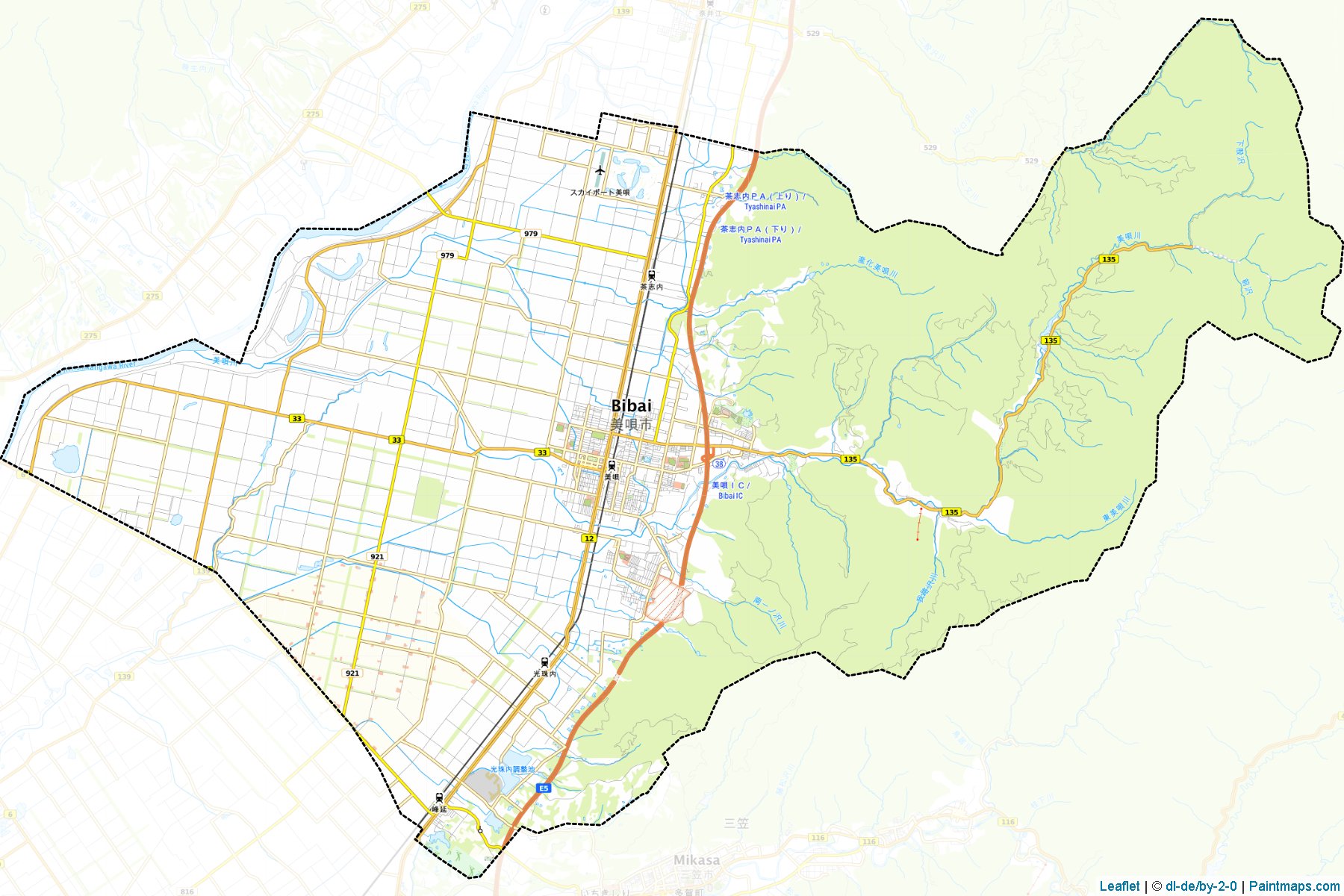 Bibai (Hokkaido Prefecture) Map Cropping Samples-1