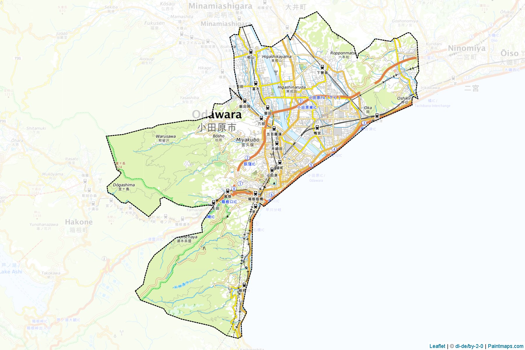 Odawara (Kanagawa Prefecture) Map Cropping Samples-1