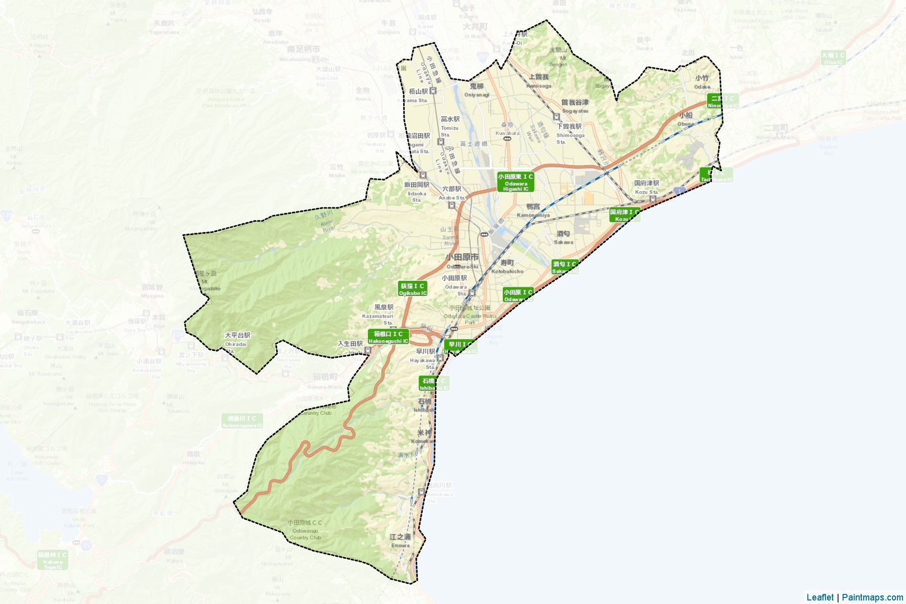 Odawara (Kanagawa Prefecture) Map Cropping Samples-2