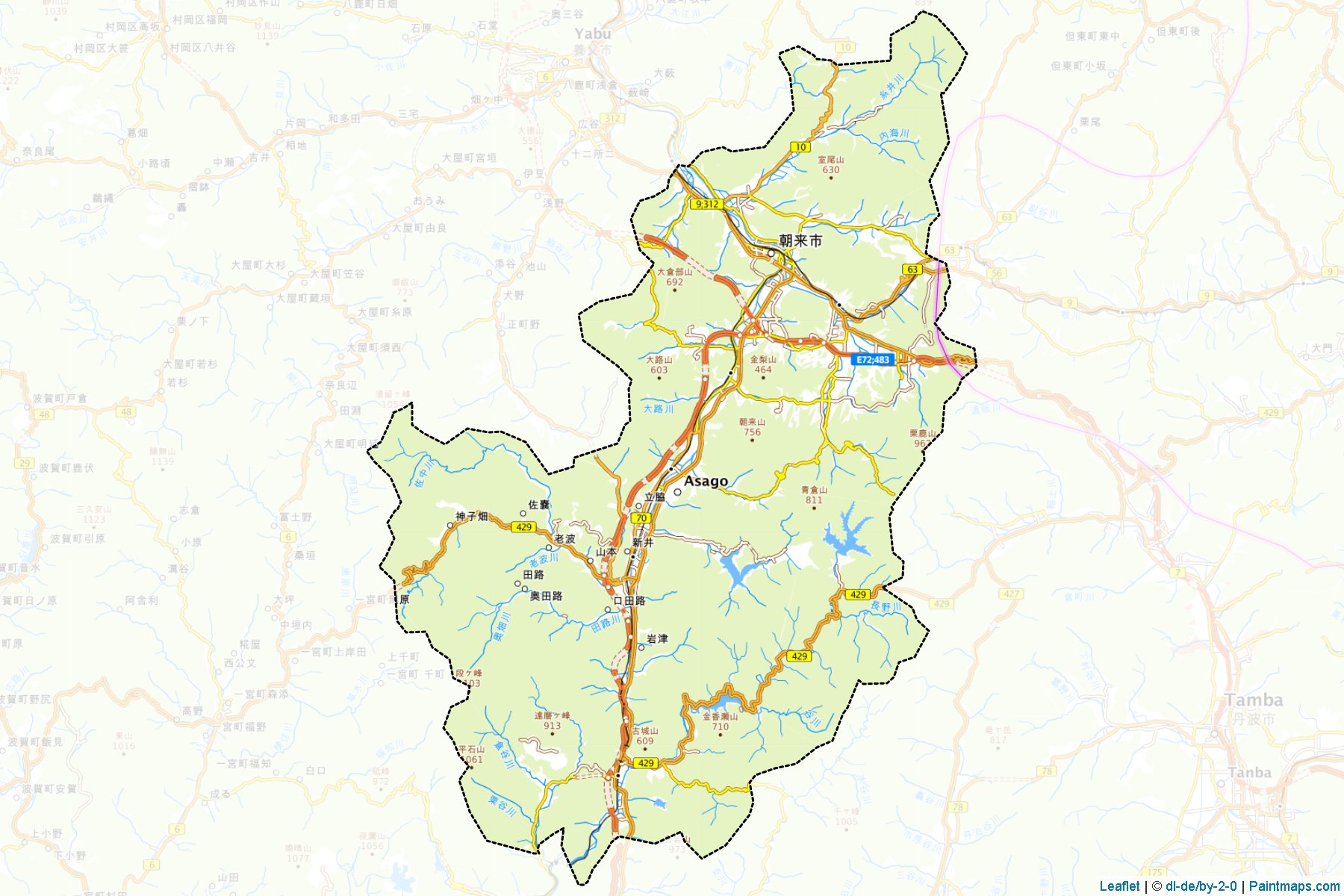 Asago (Hyogo Prefecture) Map Cropping Samples-1