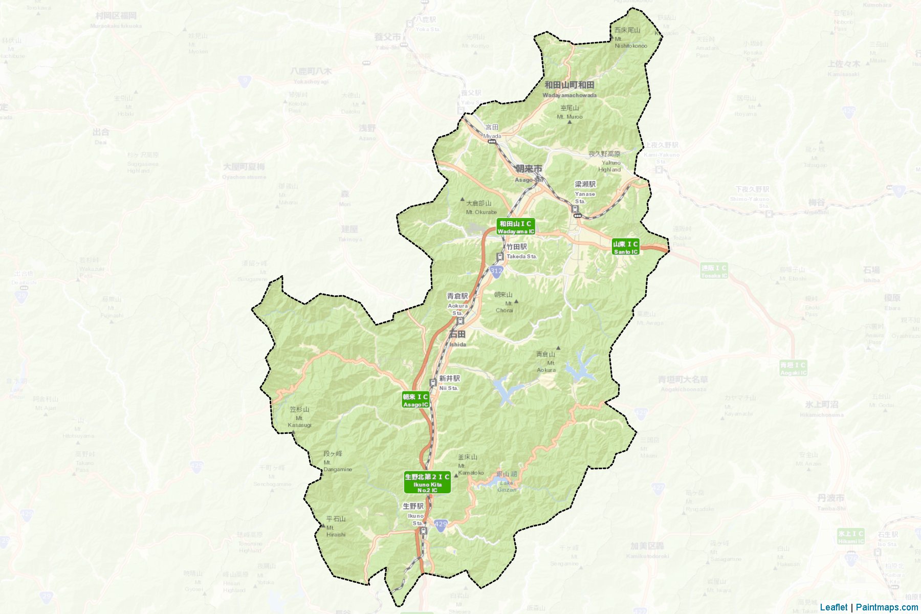 Asago (Hyogo Prefecture) Map Cropping Samples-2