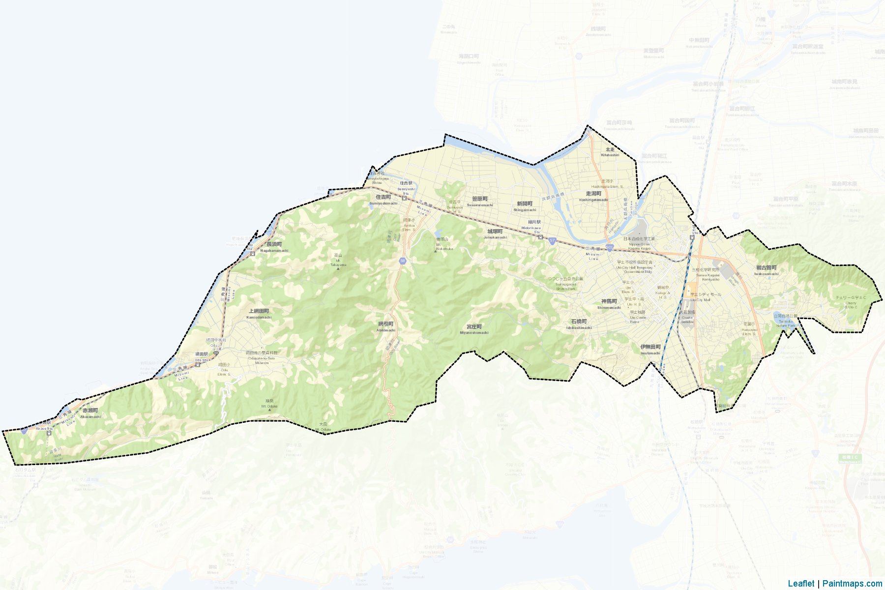 Muestras de recorte de mapas Uto (Kumamoto)-2