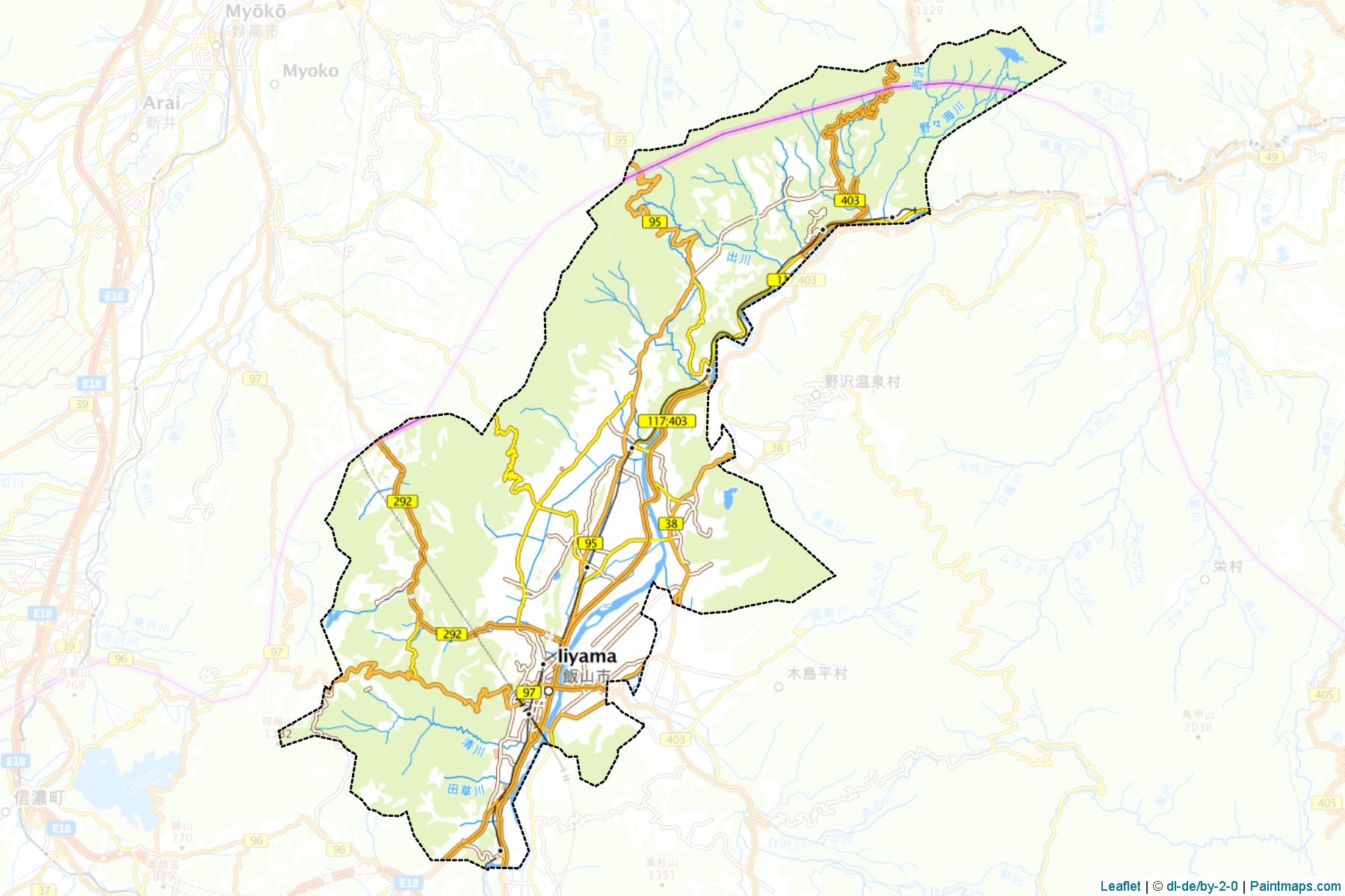 Muestras de recorte de mapas Iiyama (Nagano)-1