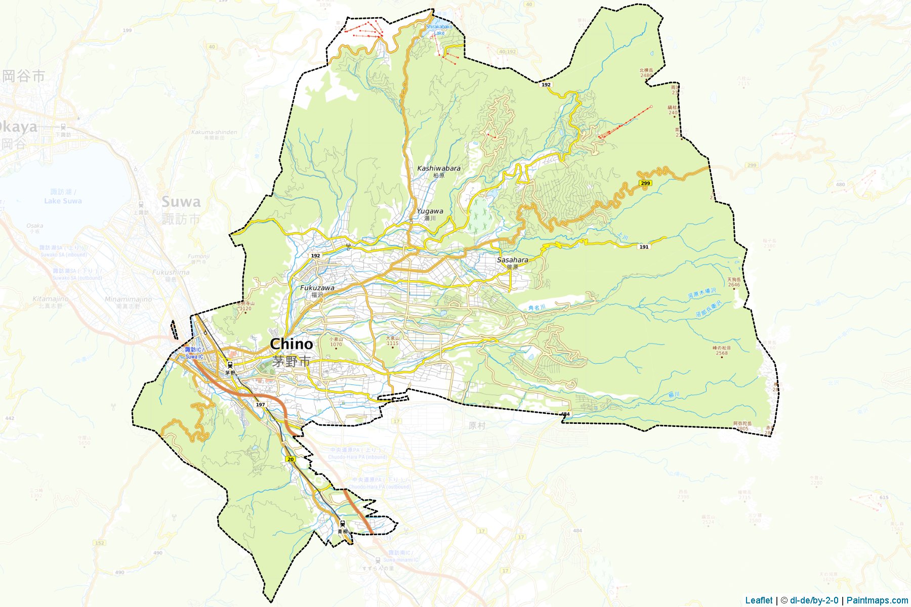 Chino (Nagano Prefecture) Map Cropping Samples-1