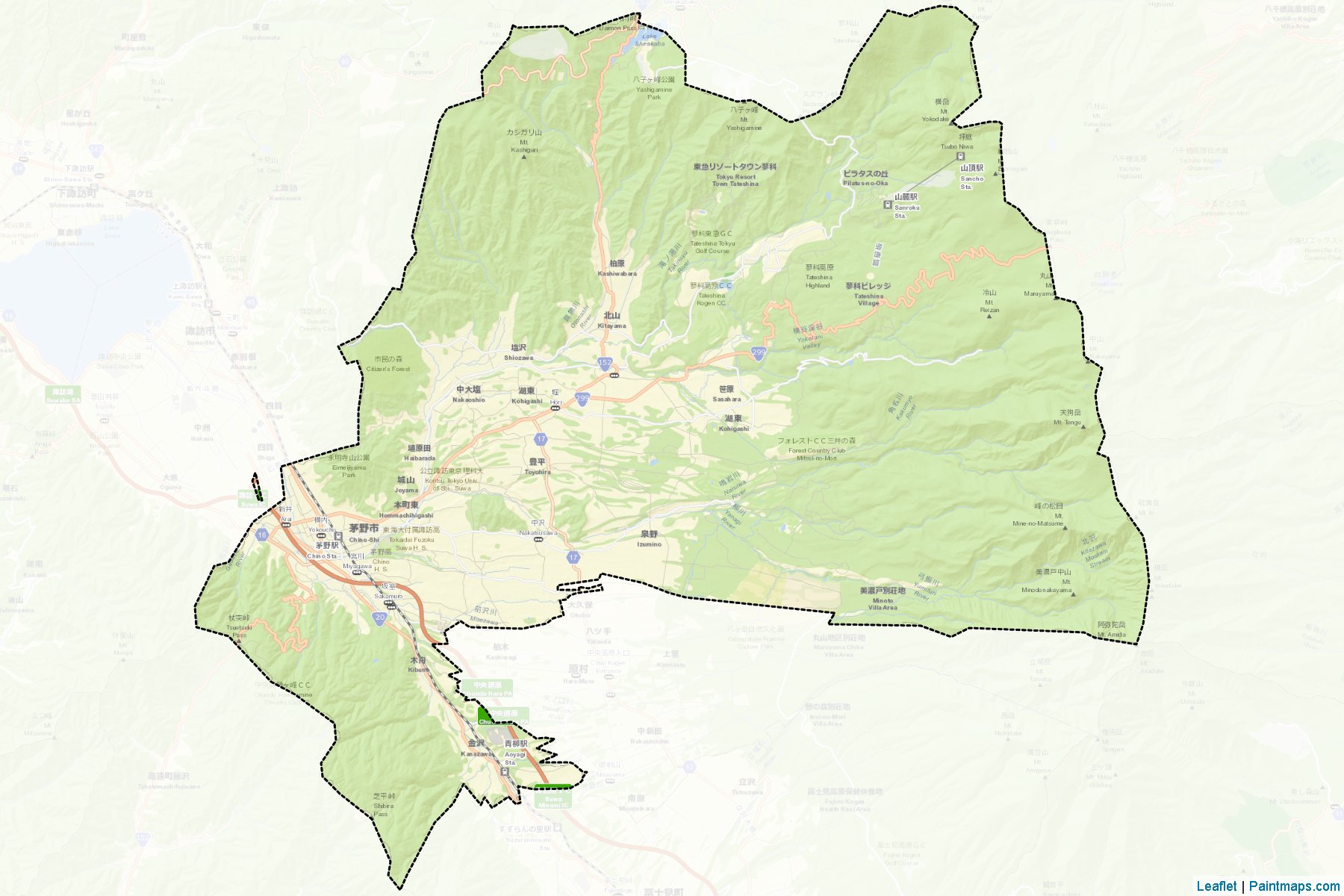 Chino (Nagano Prefecture) Map Cropping Samples-2