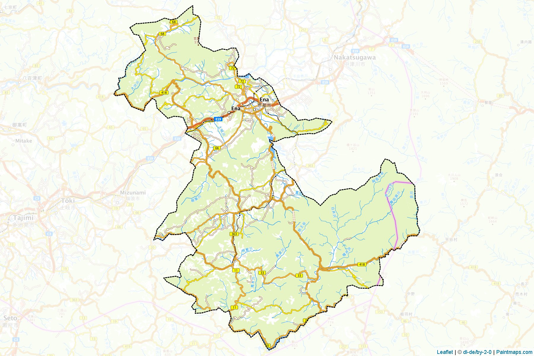 Ena (Gifu Prefecture) Map Cropping Samples-1