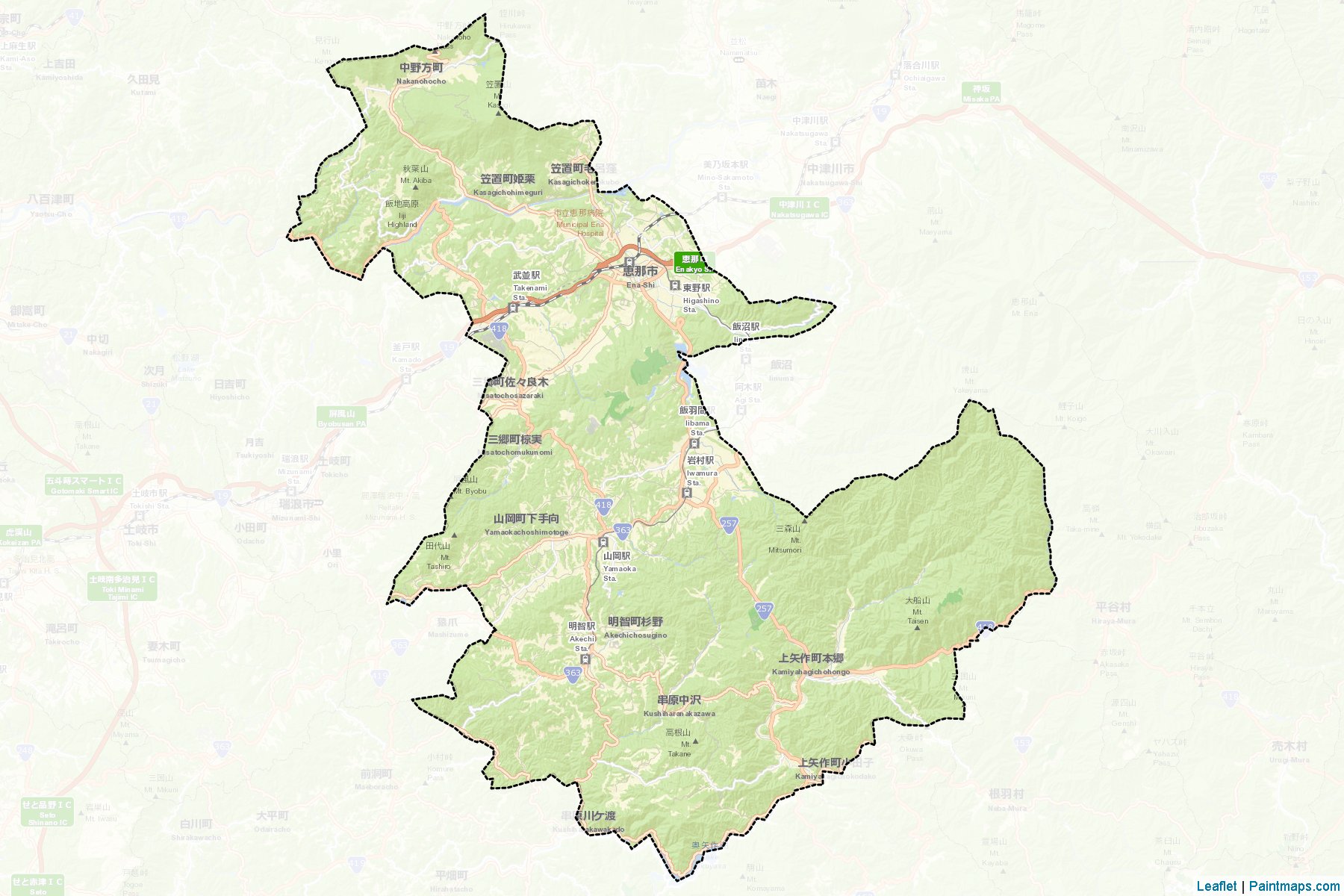 Ena (Gifu Prefecture) Map Cropping Samples-2