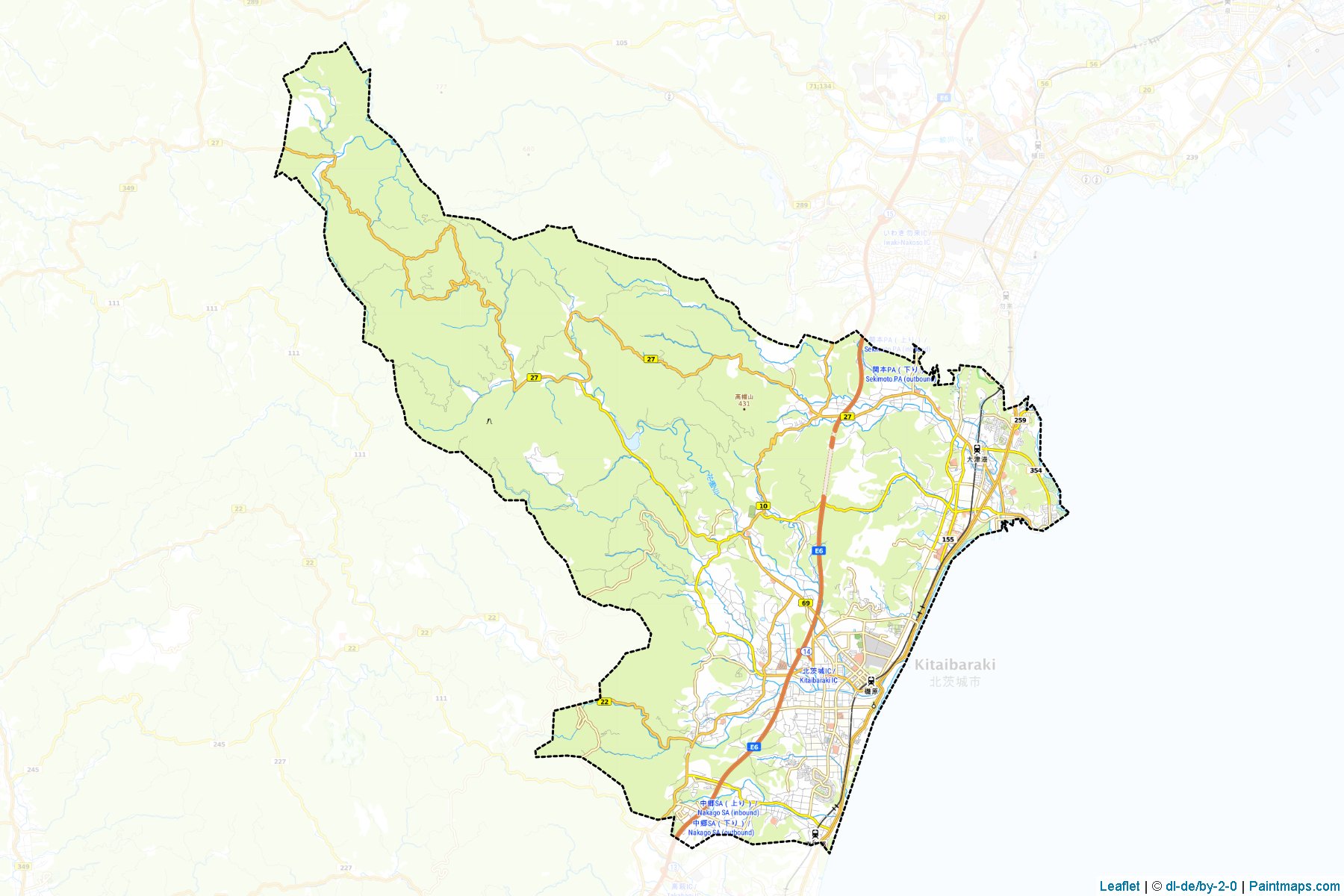 Kitaibaraki (Ibaraki Prefecture) Map Cropping Samples-1