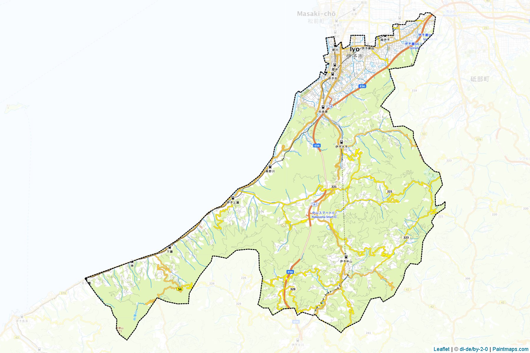 Muestras de recorte de mapas Iyo (Ehime)-1