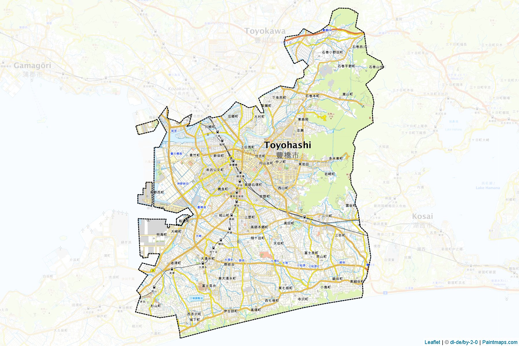 Toyohashi (Aichi Prefecture) Map Cropping Samples-1