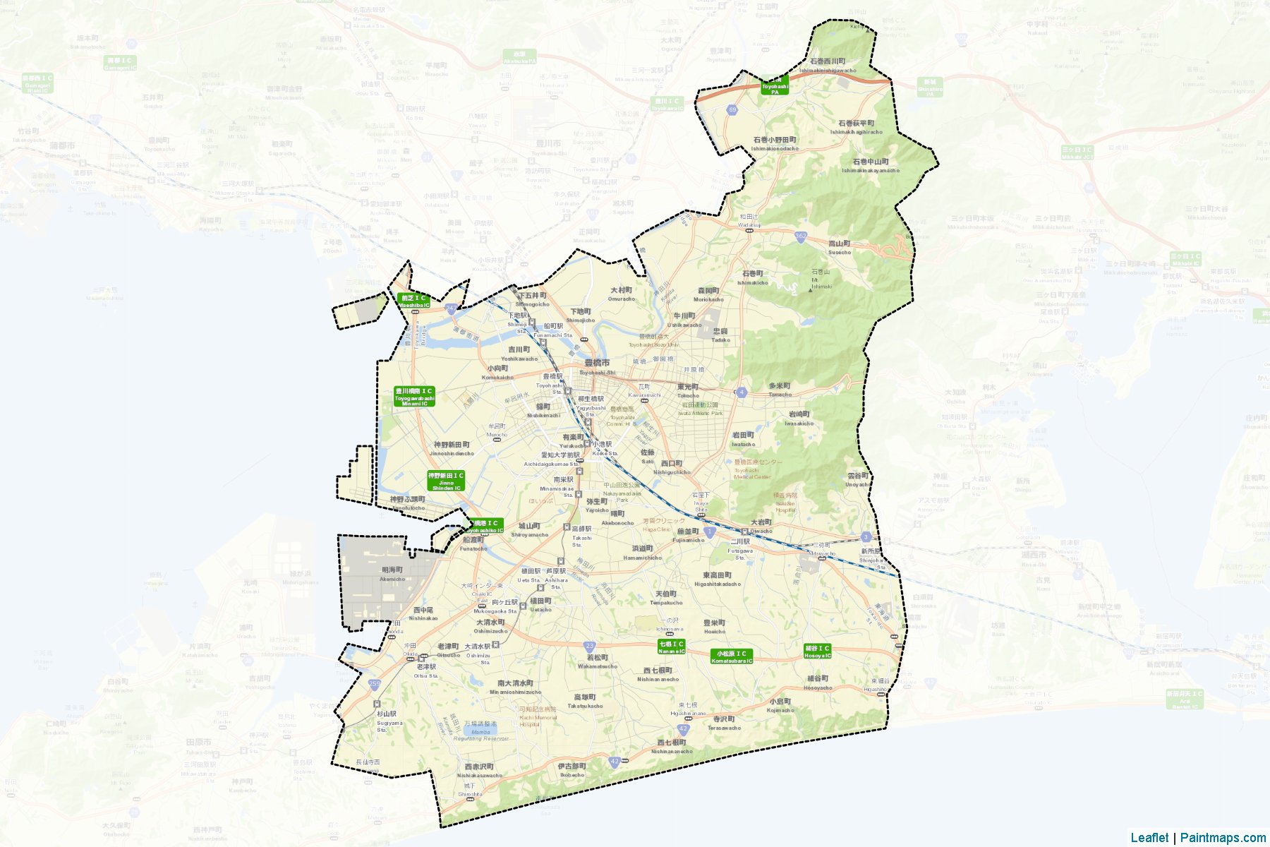 Toyohashi (Aichi Prefecture) Map Cropping Samples-2