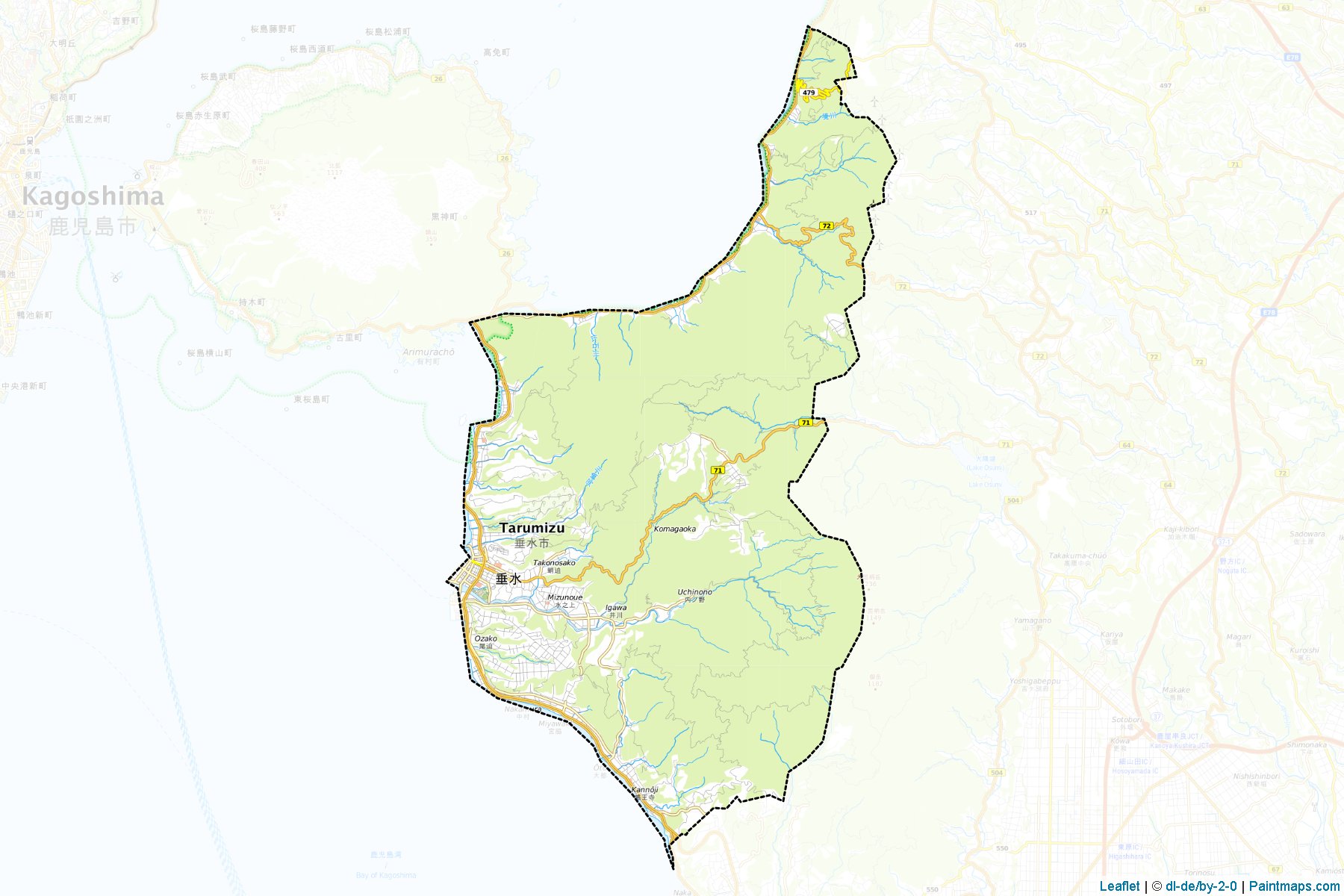 Tarumizu (Kagoshima Prefecture) Map Cropping Samples-1