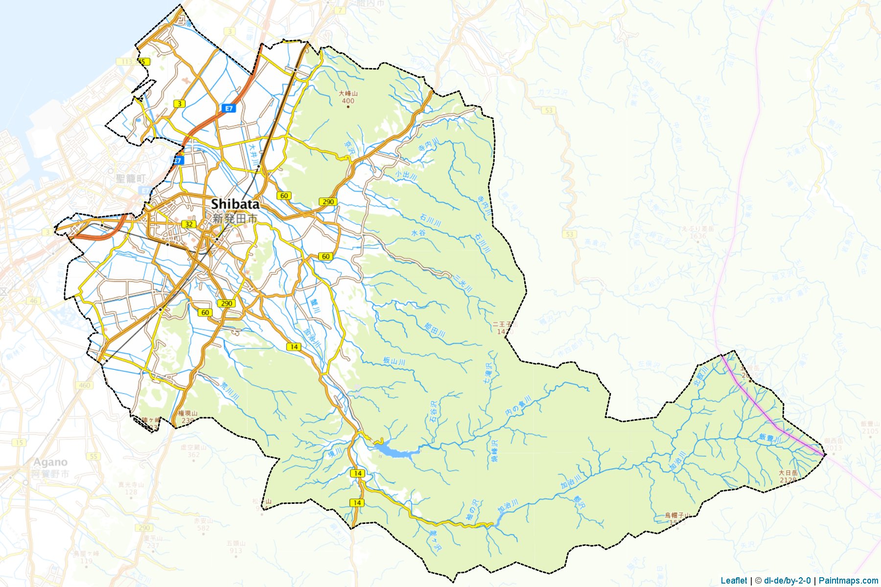 Shibata (Niigata Prefecture) Map Cropping Samples-1