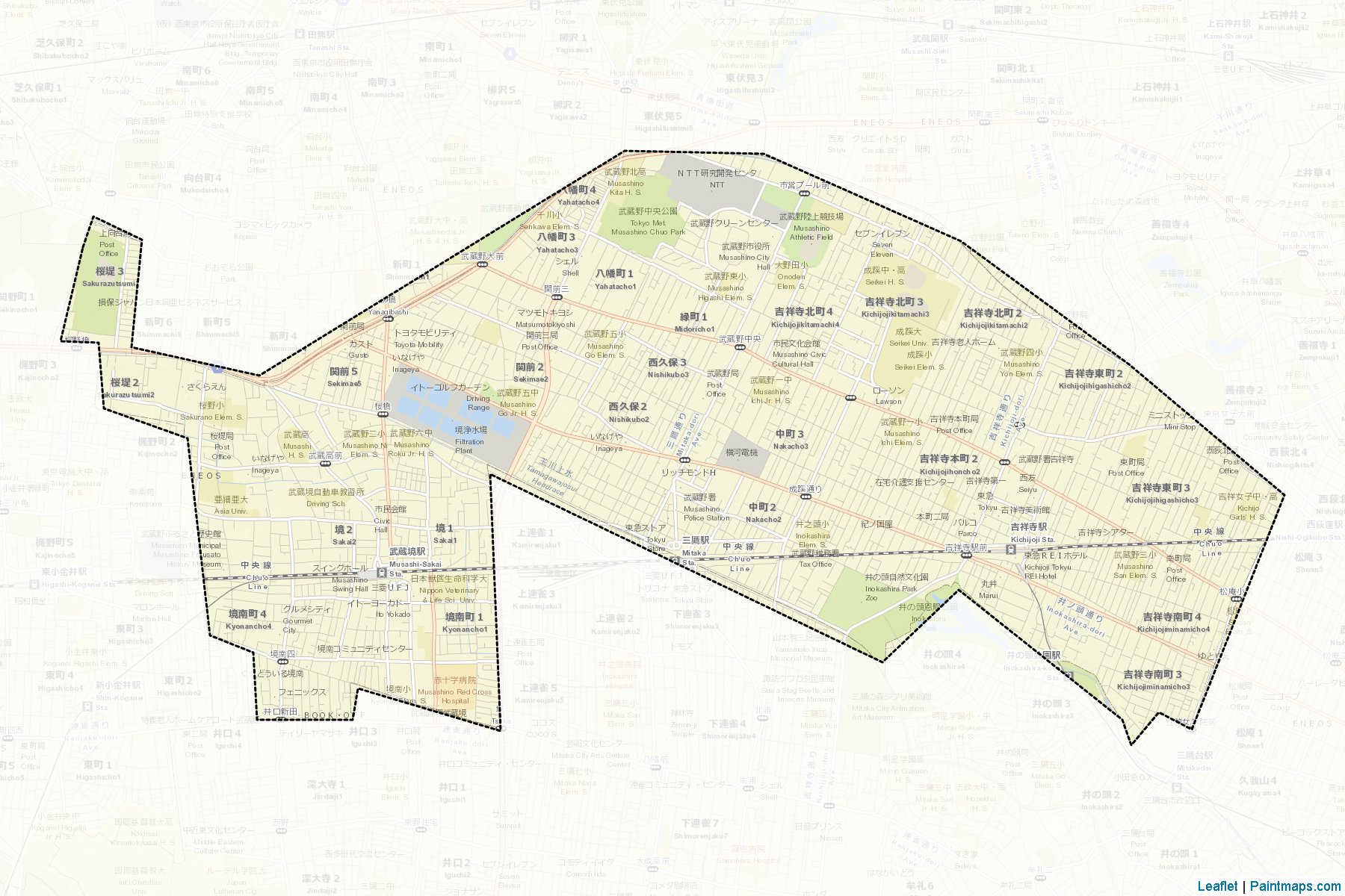 Muestras de recorte de mapas Musashino (Tokyo)-2