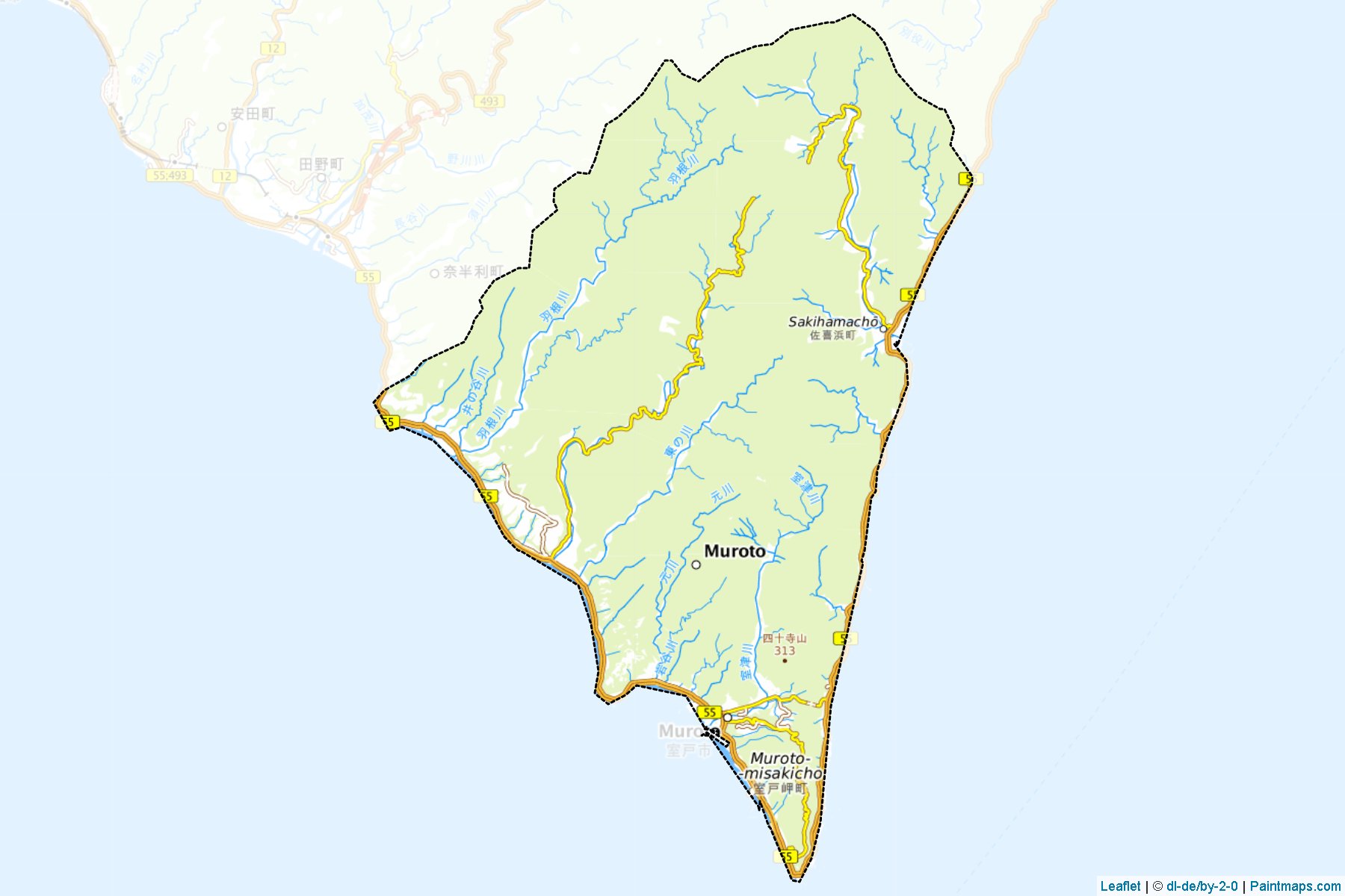 Muroto (Kochi Prefecture) Map Cropping Samples-1