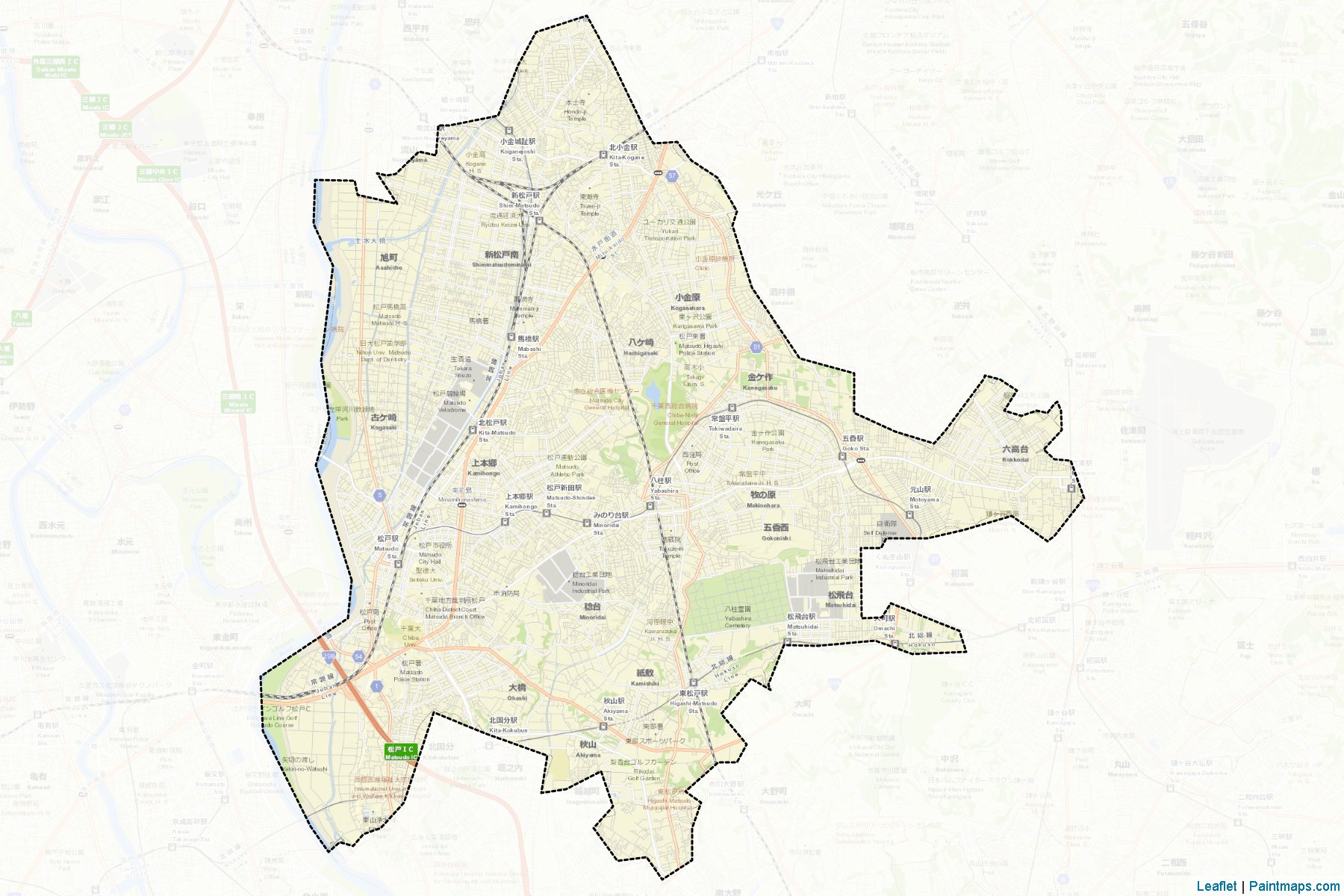 Matsudo (Chiba Prefecture) Map Cropping Samples-2