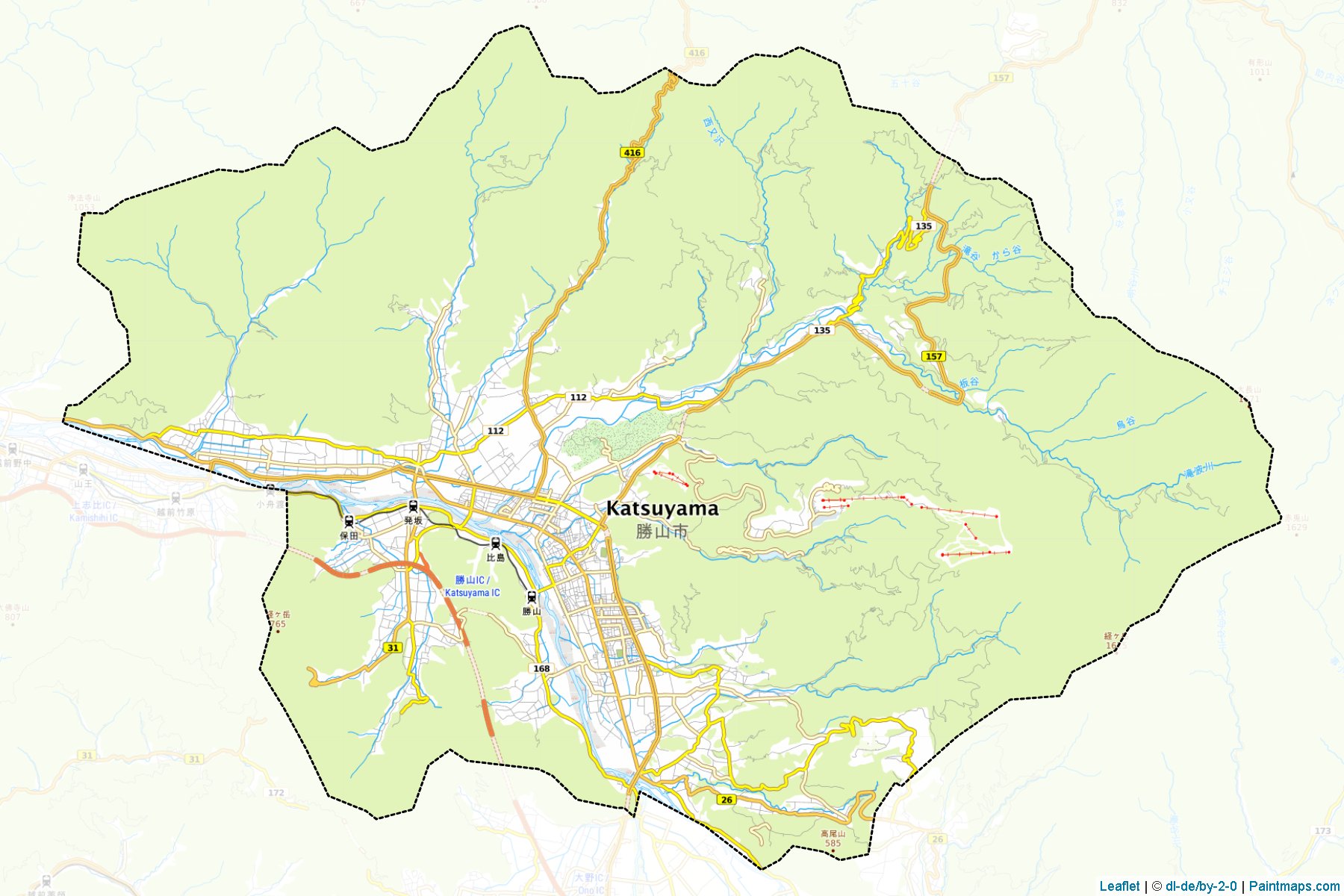 Katsuyama (Fukui Prefecture) Map Cropping Samples-1