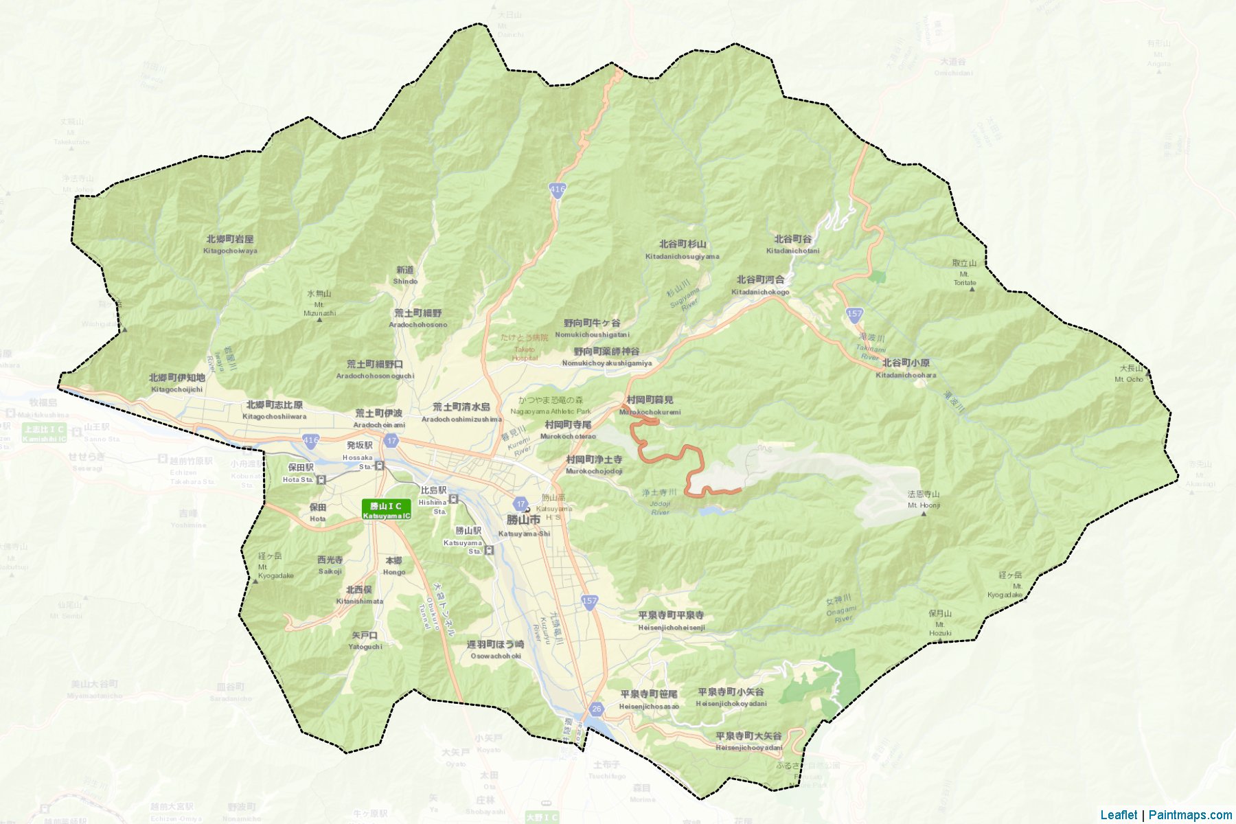 Muestras de recorte de mapas Katsuyama (Fukui)-2