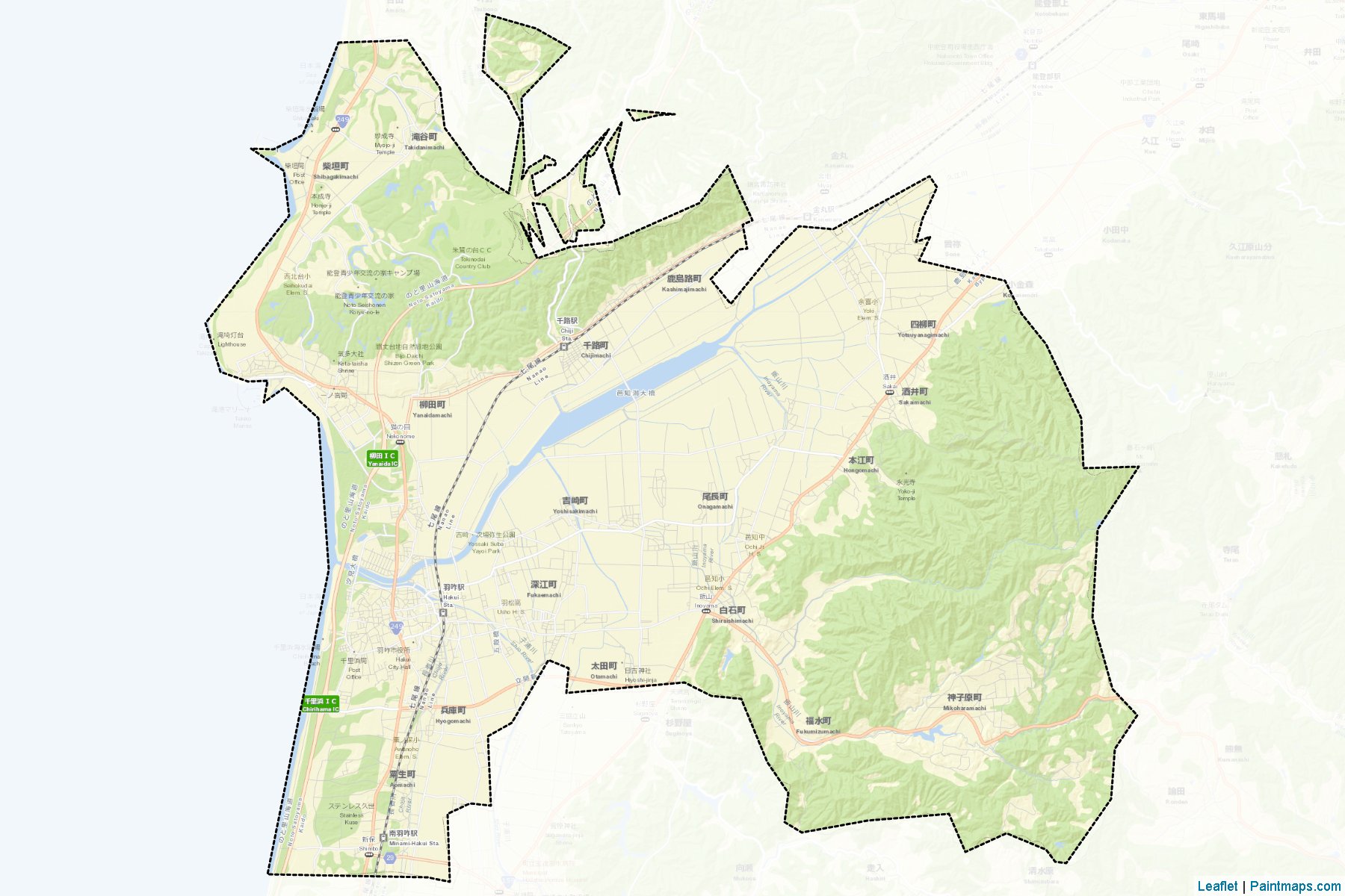 Muestras de recorte de mapas Hakui (Ishikawa)-2