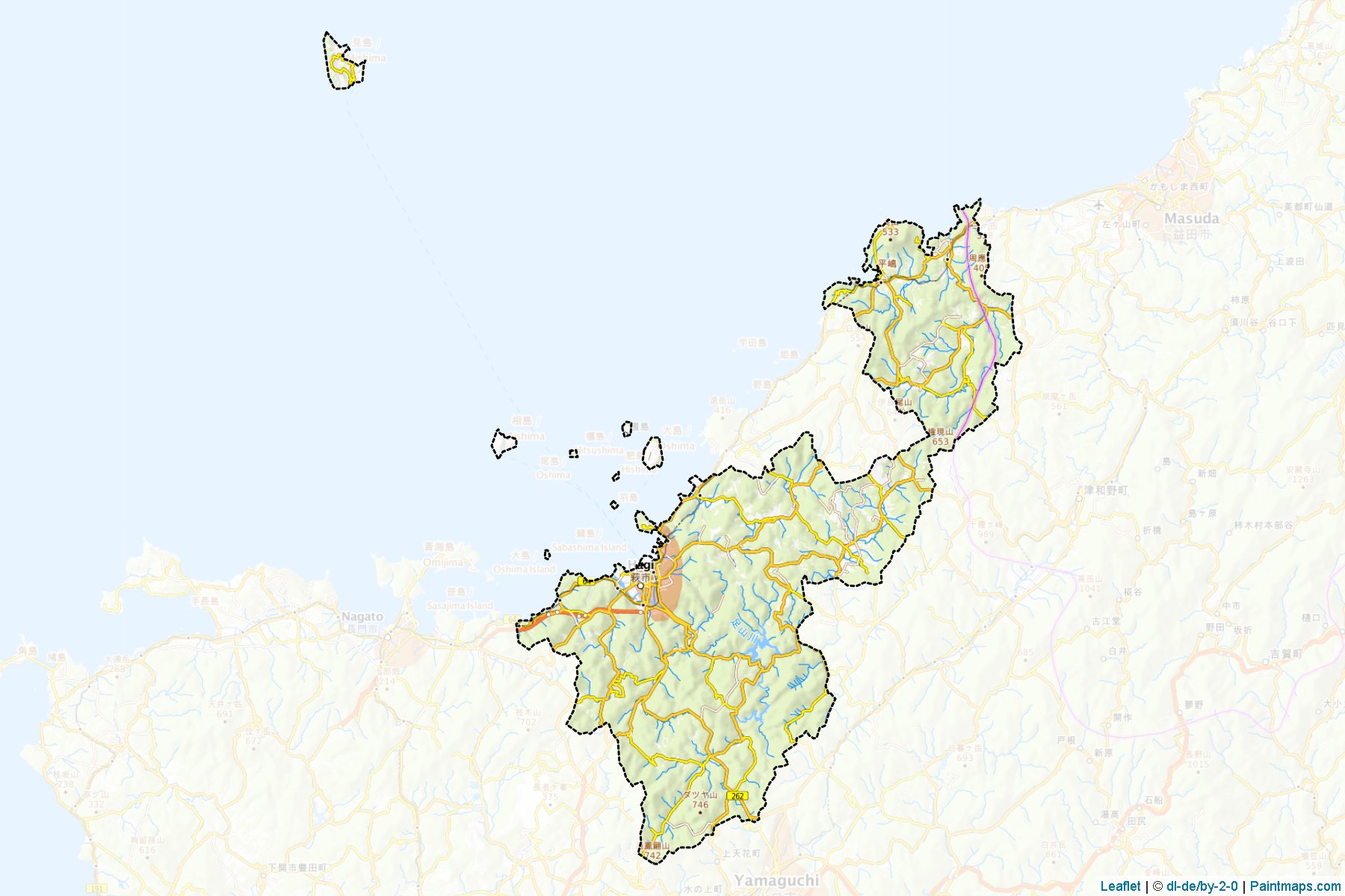 Muestras de recorte de mapas Hagi (Yamaguchi)-1