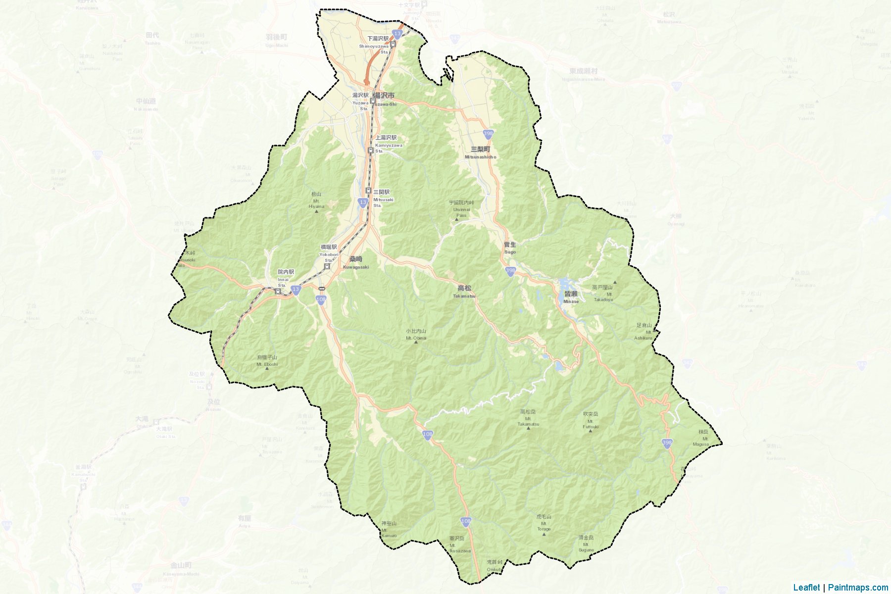 Muestras de recorte de mapas Yuzawa (Akita)-2