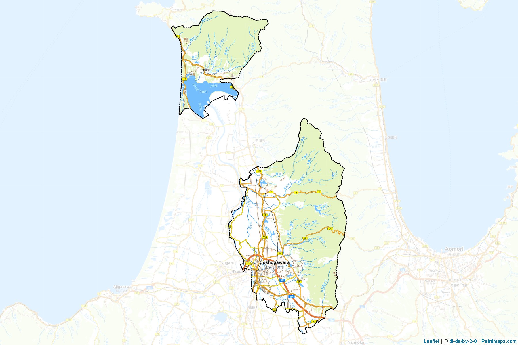 Goshogawara (Aomori Prefecture) Map Cropping Samples-1