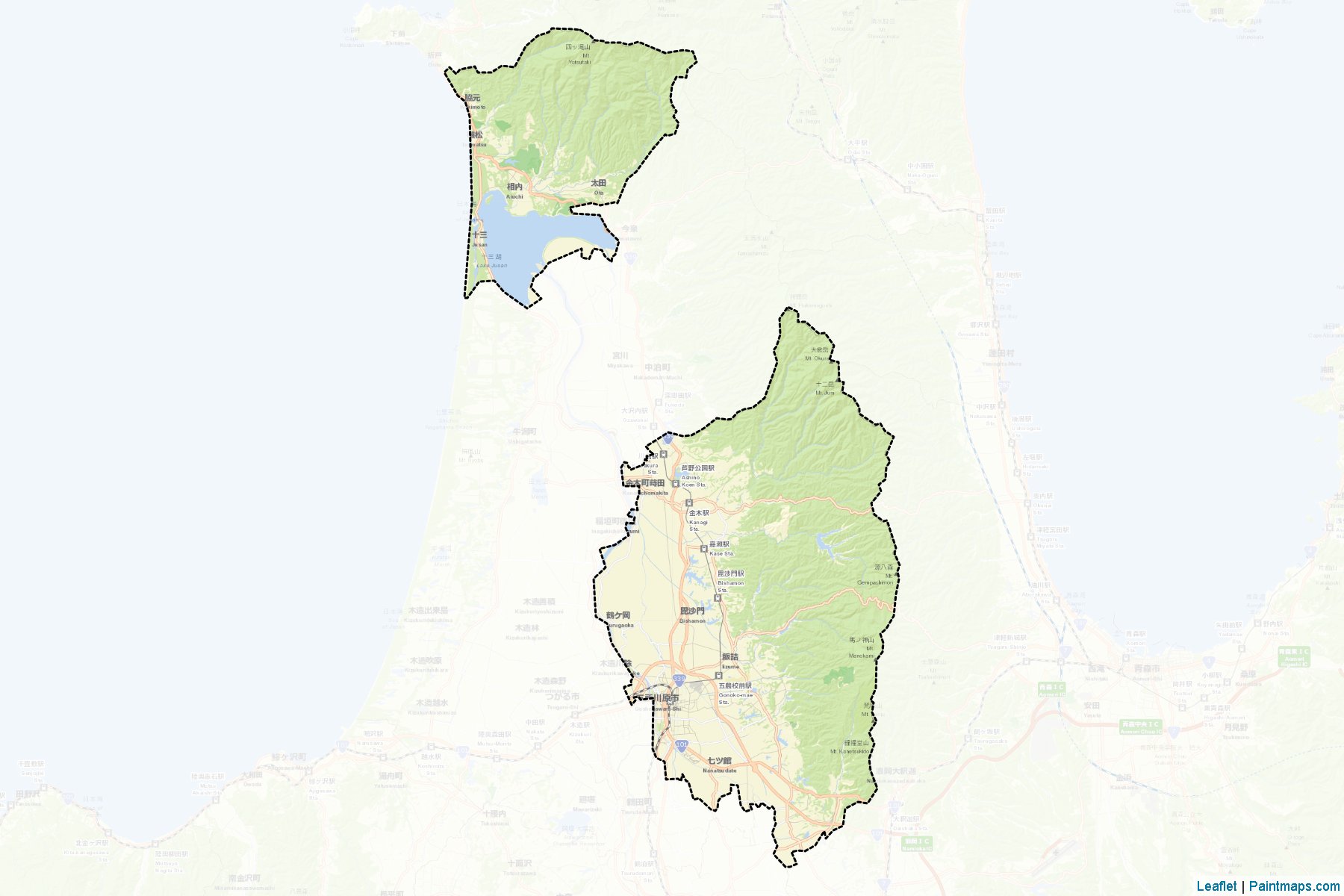 Goshogawara (Aomori Prefecture) Map Cropping Samples-2