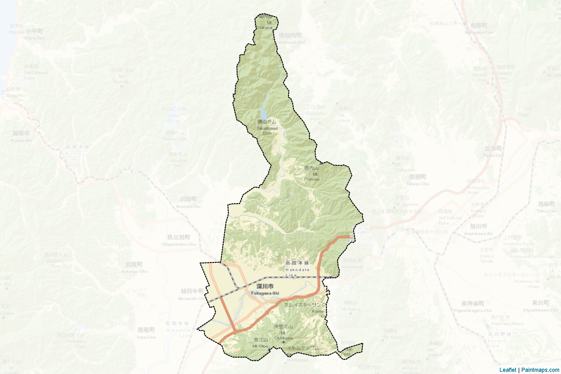 Fukagawa (Hokkaido Prefecture) Map Cropping Samples-2