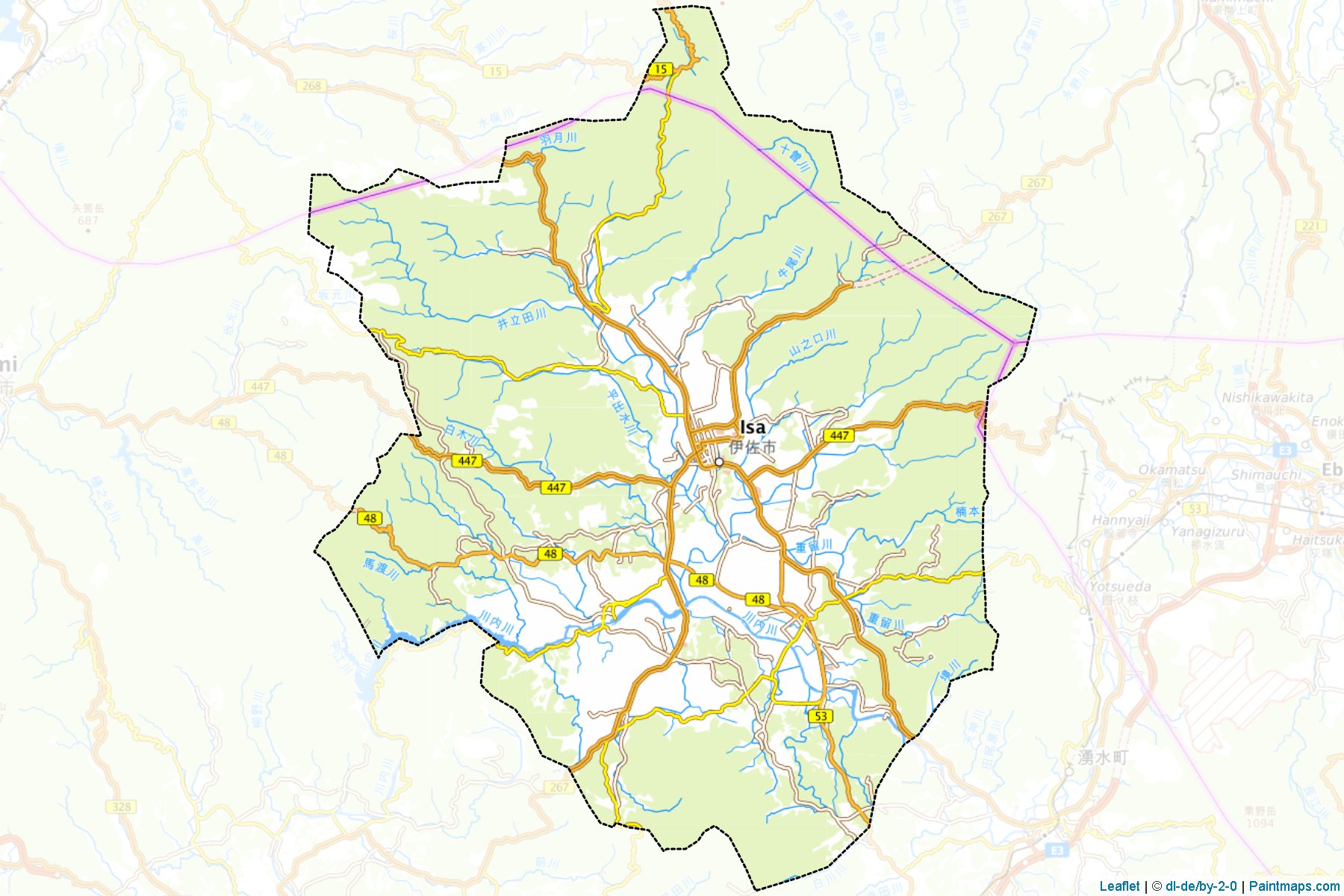 Isa (Kagoshima Prefecture) Map Cropping Samples-1