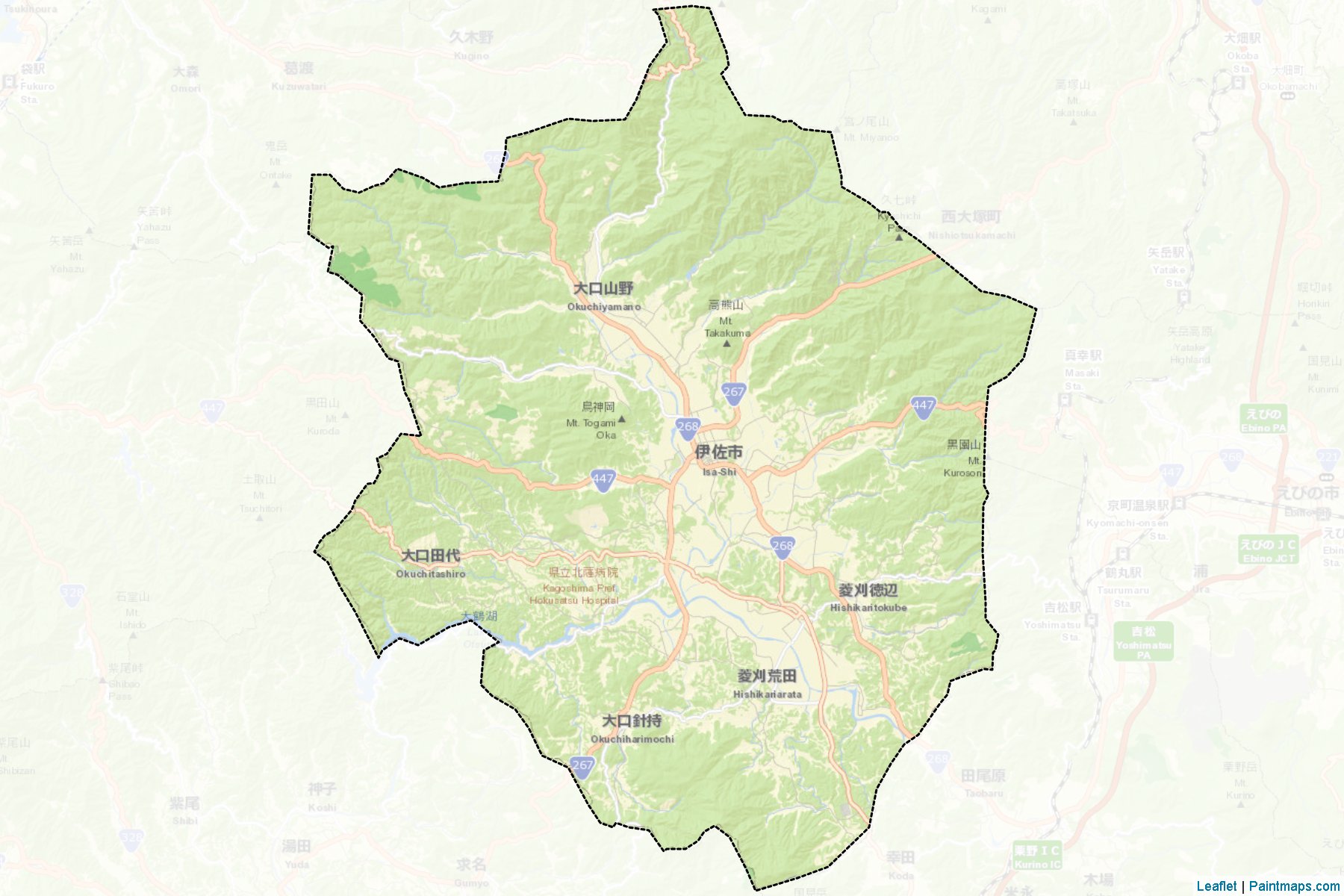 Isa (Kagoshima Prefecture) Map Cropping Samples-2