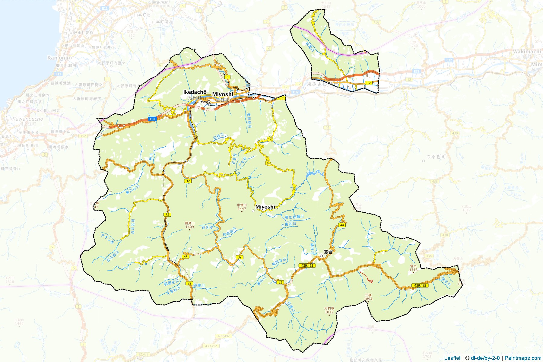 Miyoshi (Tokushima Prefecture) Map Cropping Samples-1