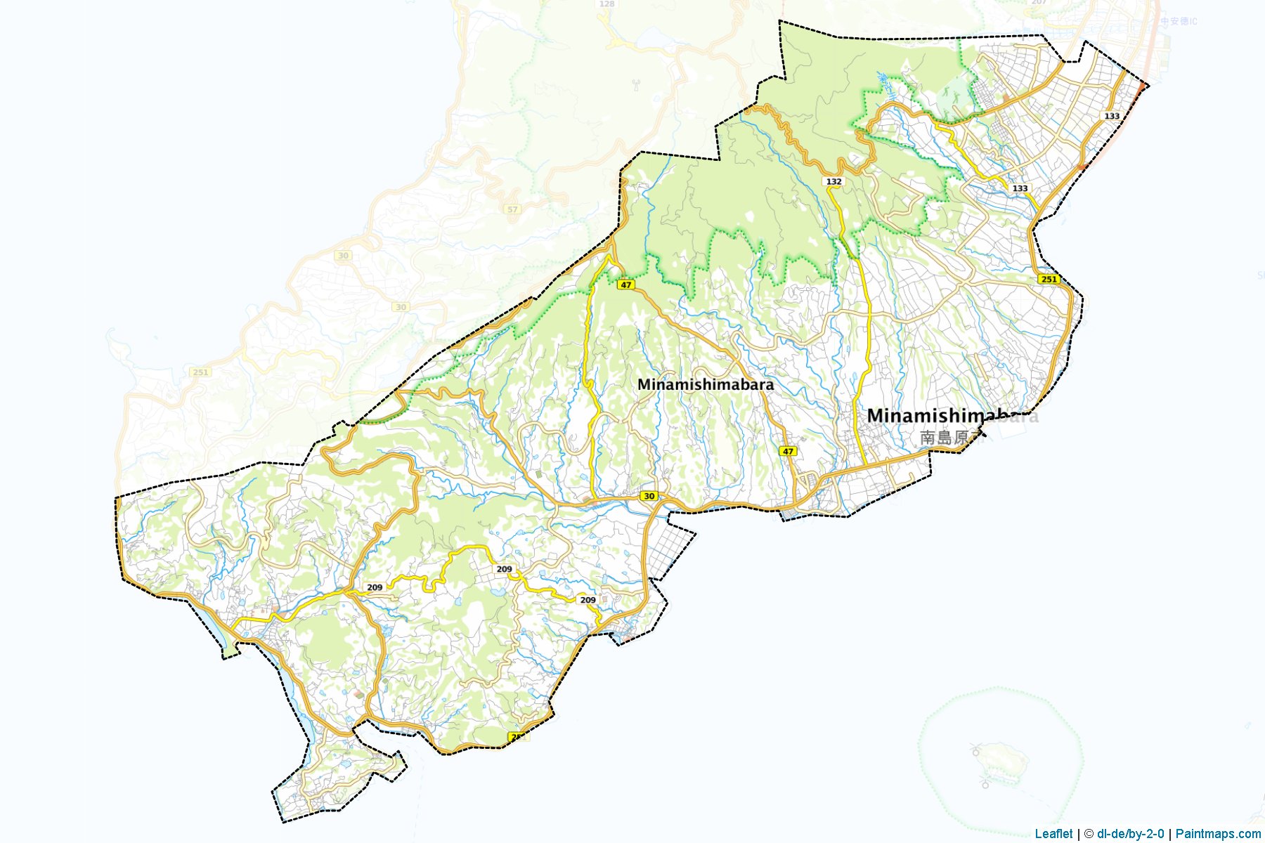 Minamishimabara (Nagasaki Prefecture) Map Cropping Samples-1