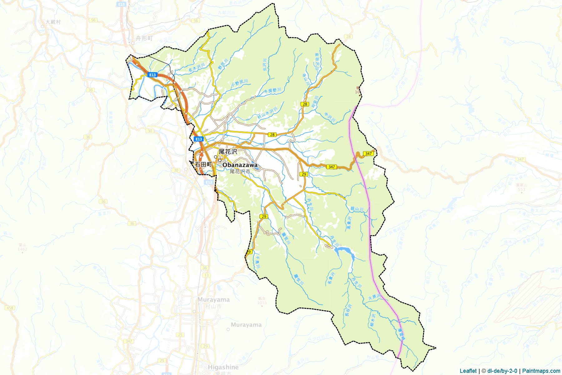 Obanazawa (Yamagata Prefecture) Map Cropping Samples-1