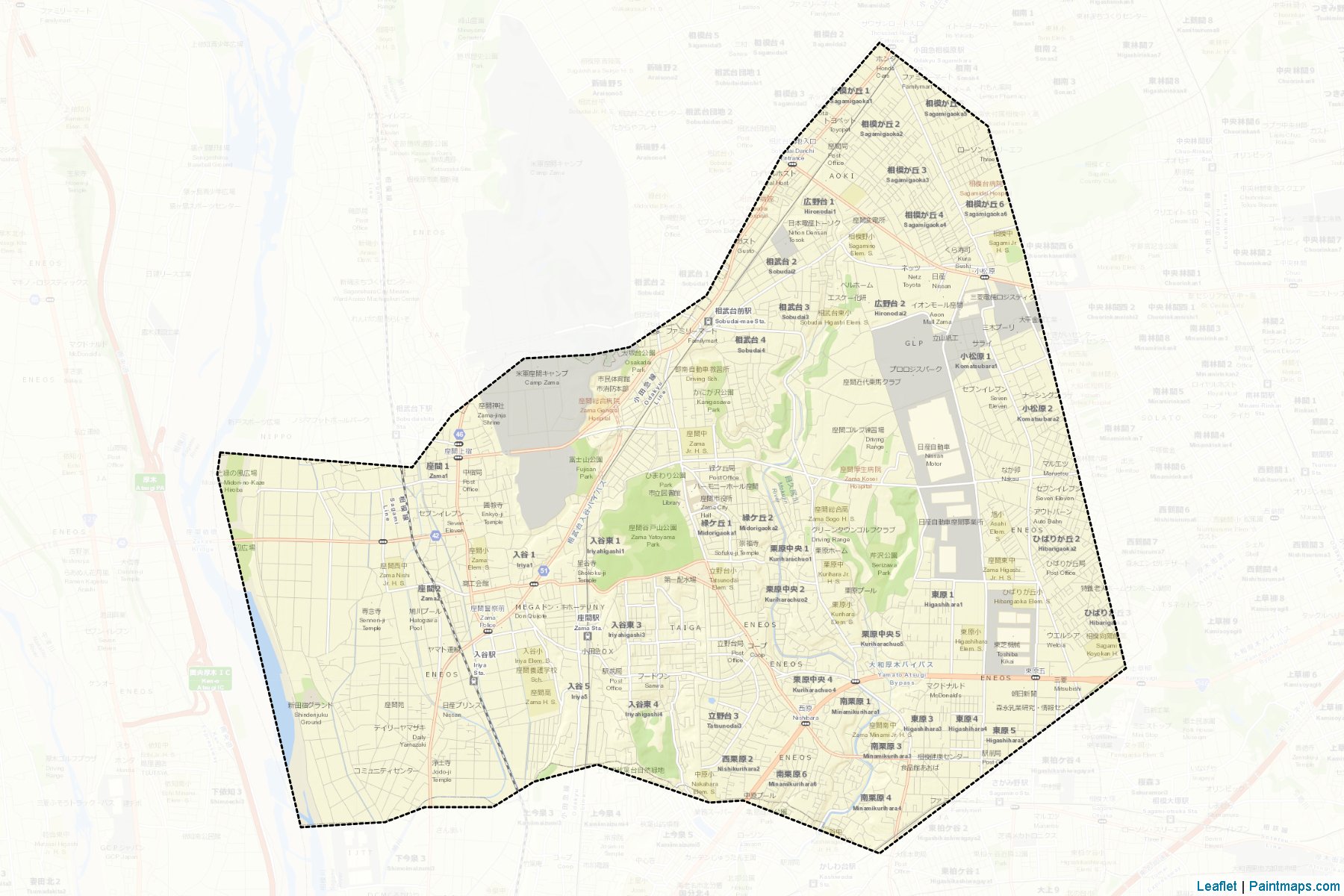 Zama (Kanagawa Prefecture) Map Cropping Samples-2