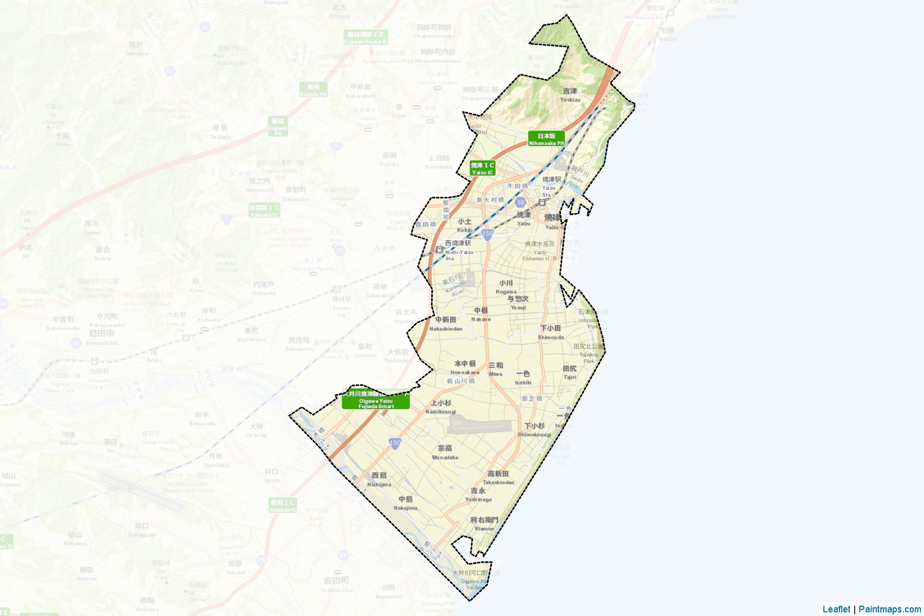 Muestras de recorte de mapas Yaizu (Shizuoka)-2