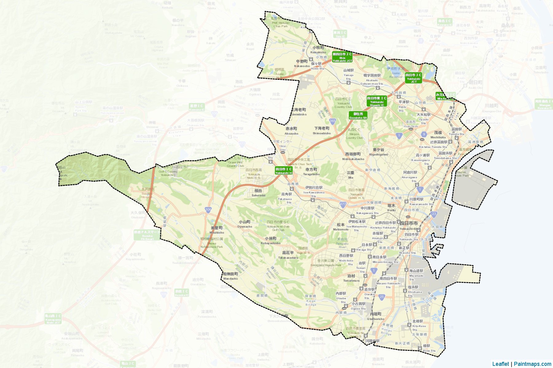 Yokkaichi (Mie Prefecture) Map Cropping Samples-2