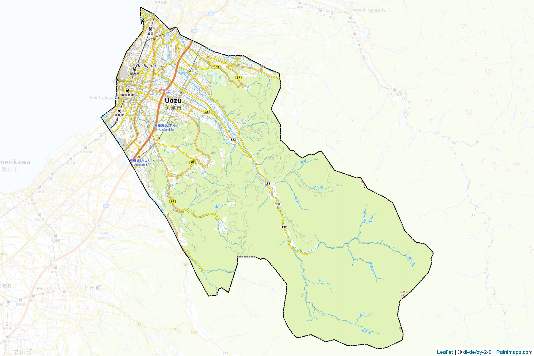 Uozu (Toyama Prefecture) Map Cropping Samples-1