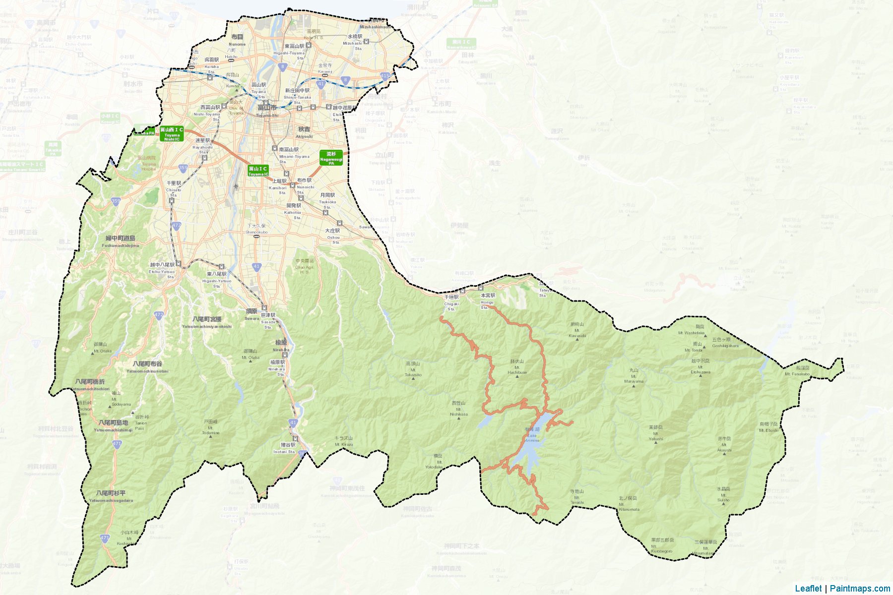 Muestras de recorte de mapas Toyama (Toyama)-2