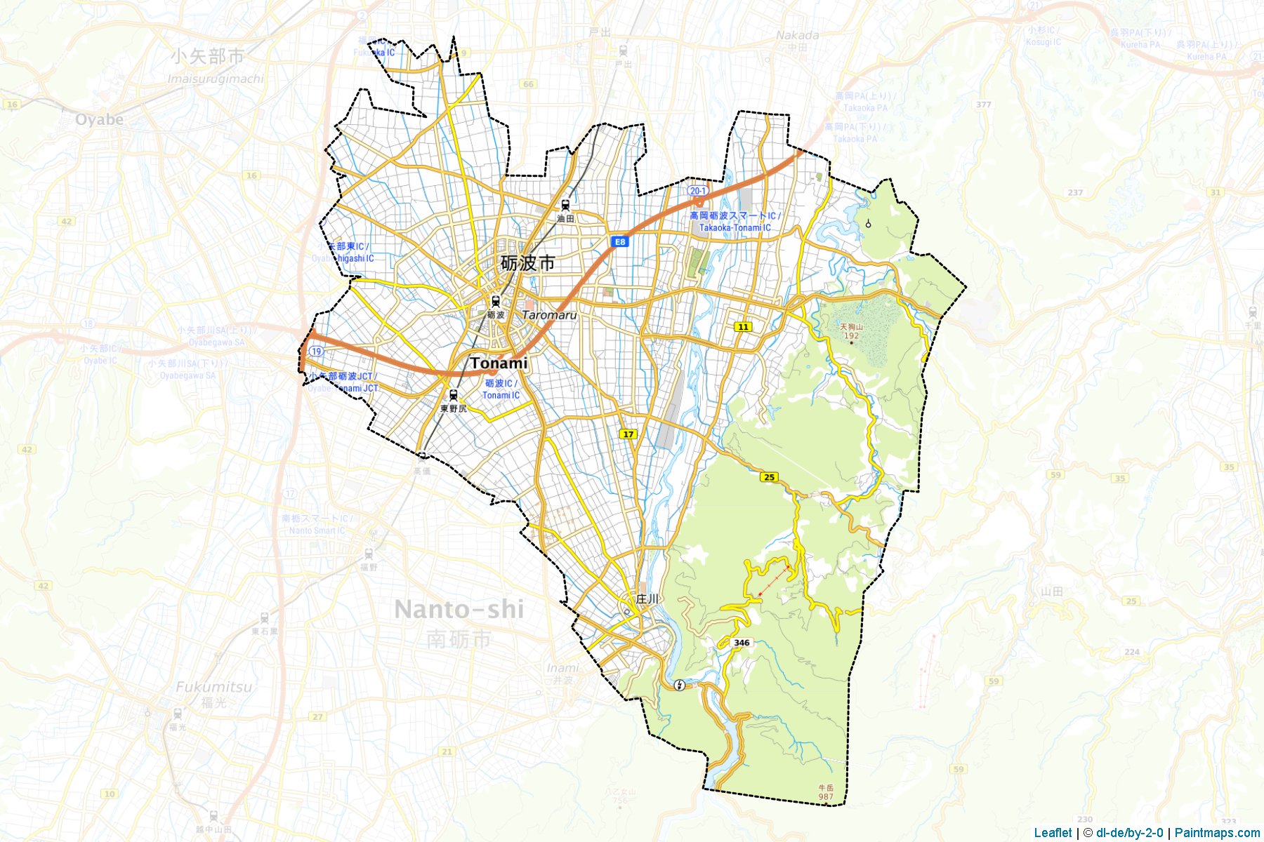 Tonami (Toyama Prefecture) Map Cropping Samples-1