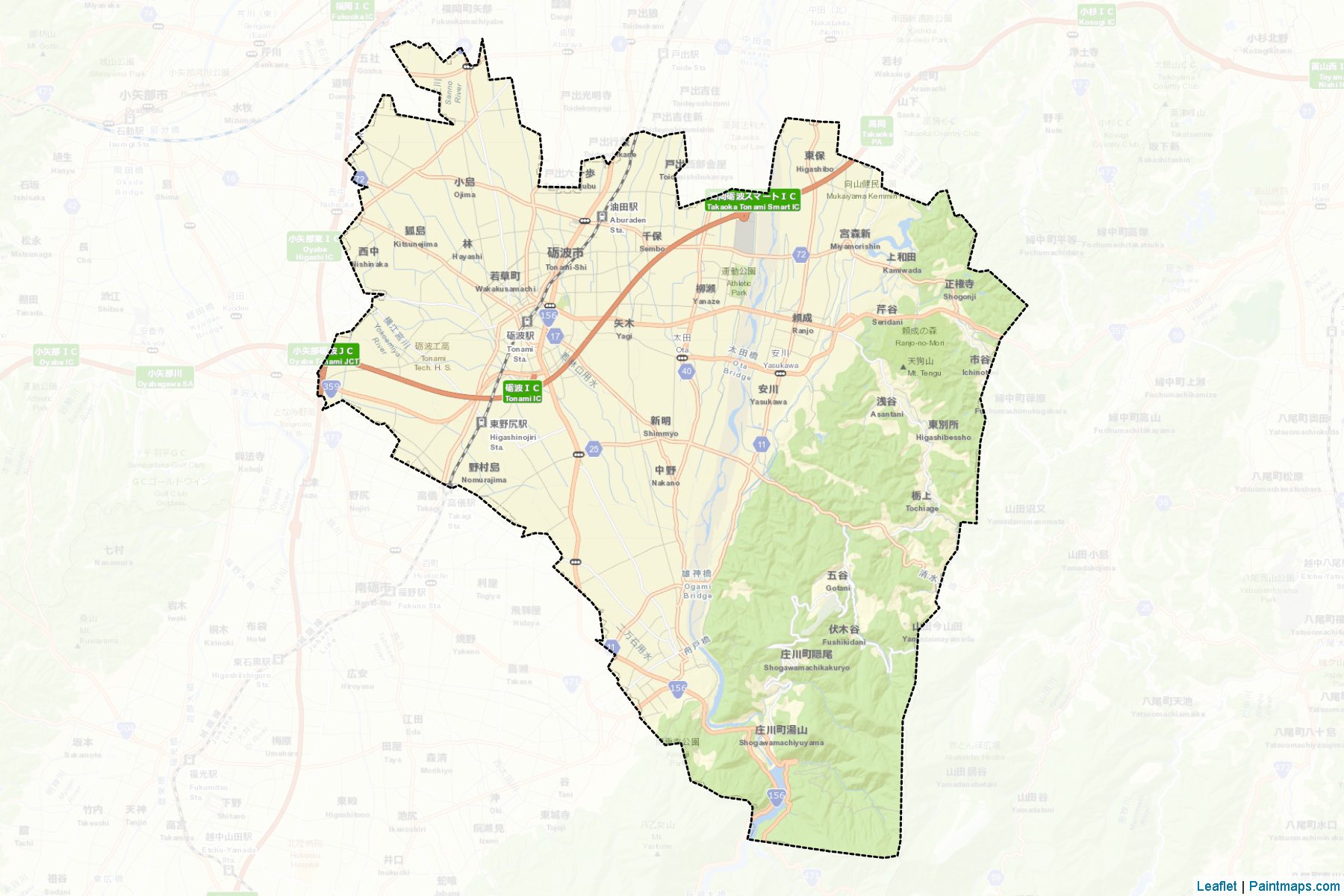 Tonami (Toyama Prefecture) Map Cropping Samples-2