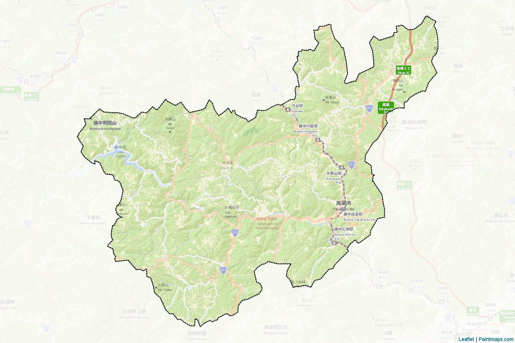 Takahashi (Okayama Prefecture) Map Cropping Samples-2