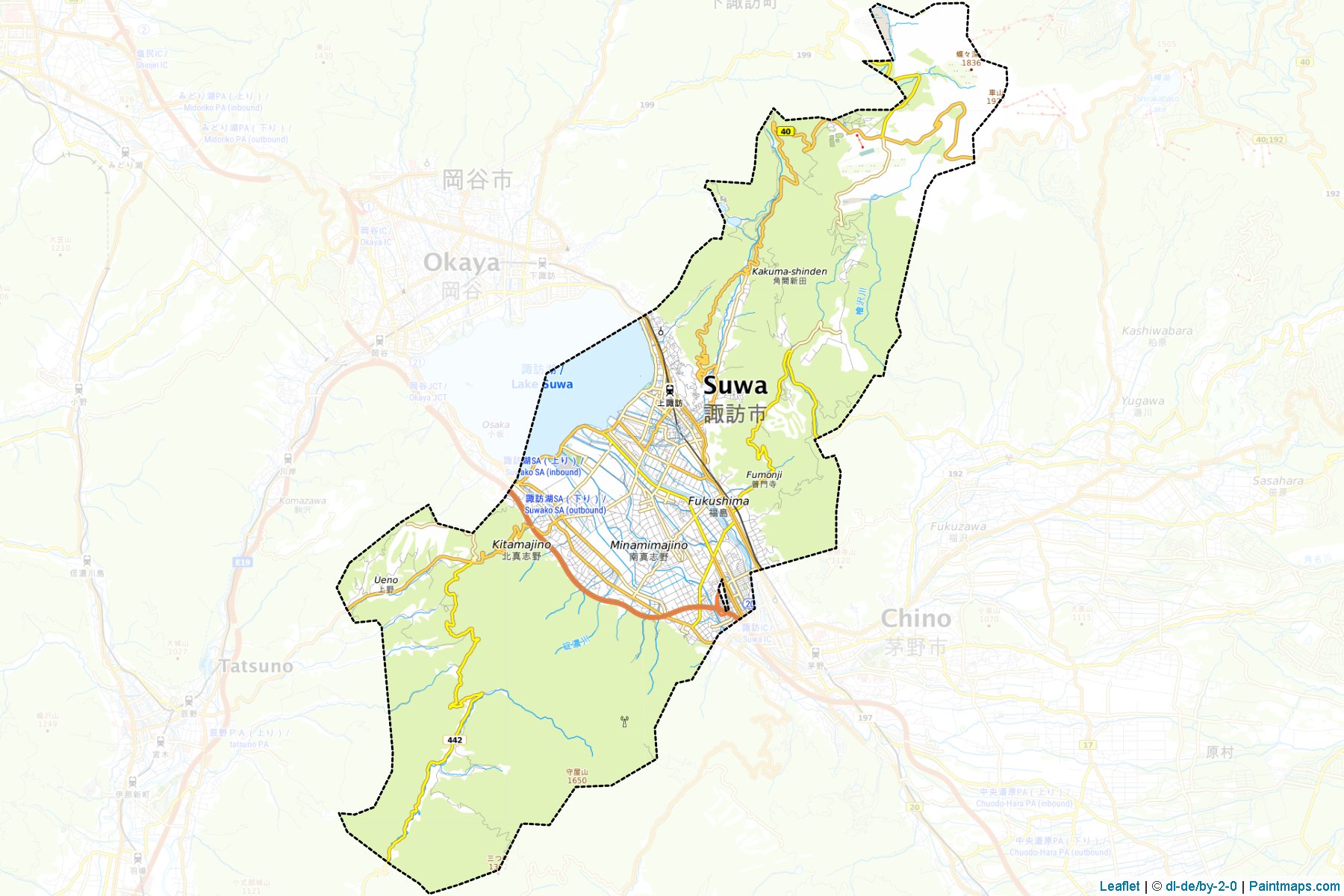 Suwa (Nagano) Haritası Örnekleri-1