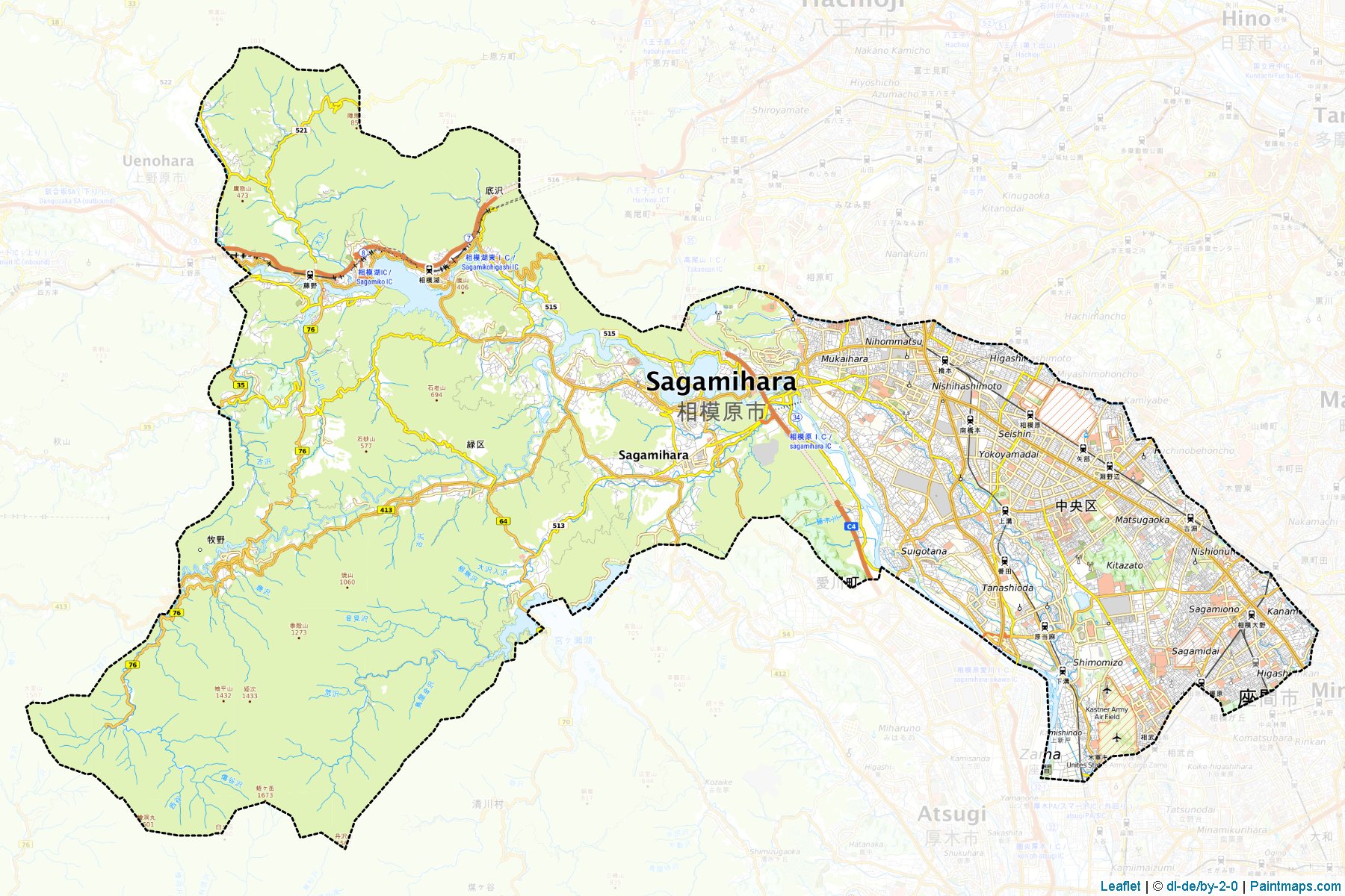 Muestras de recorte de mapas Sagamihara (Kanagawa)-1