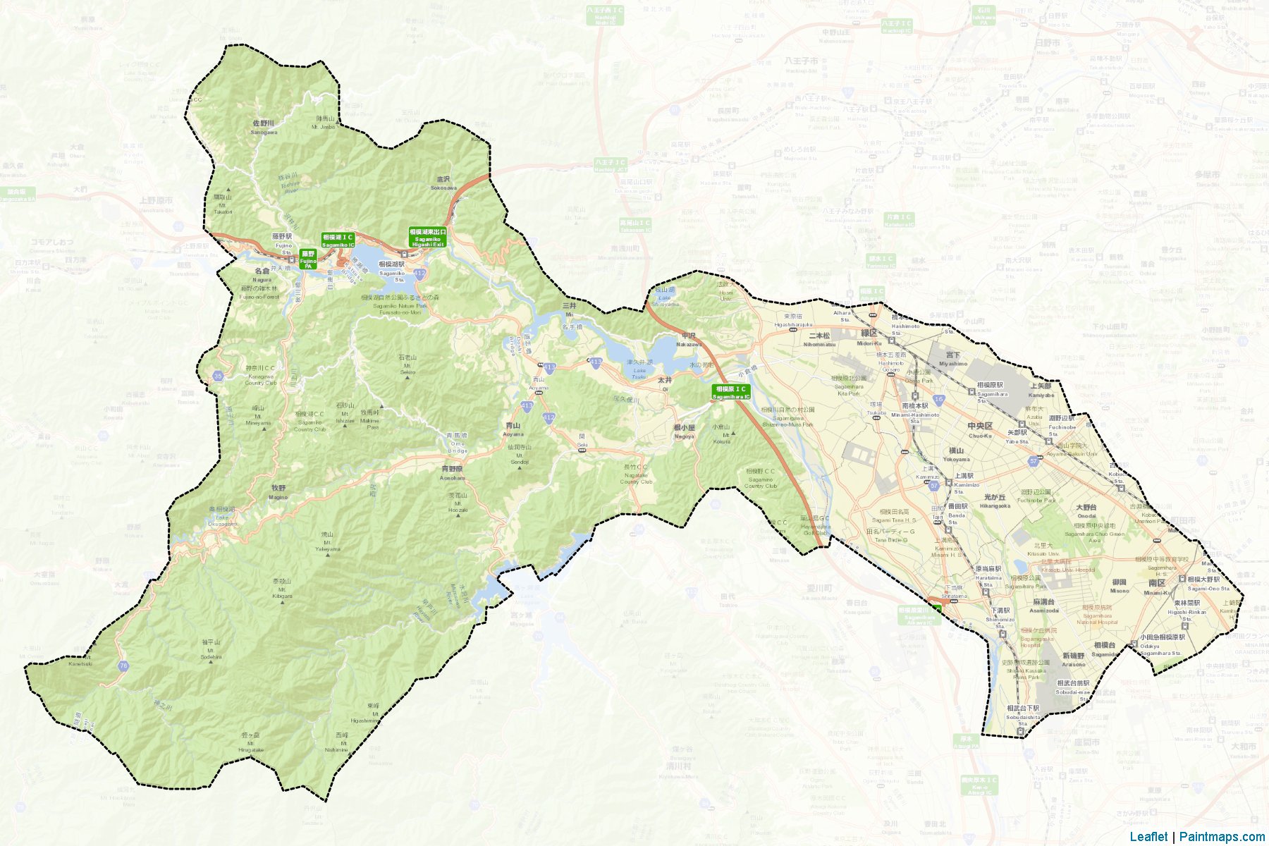 Muestras de recorte de mapas Sagamihara (Kanagawa)-2