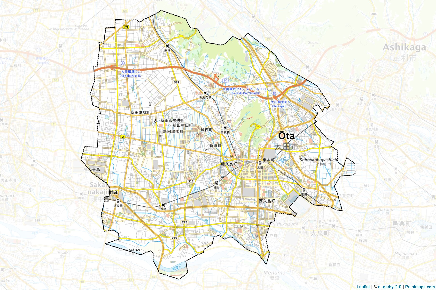 Ota (Gunma Prefecture) Map Cropping Samples-1