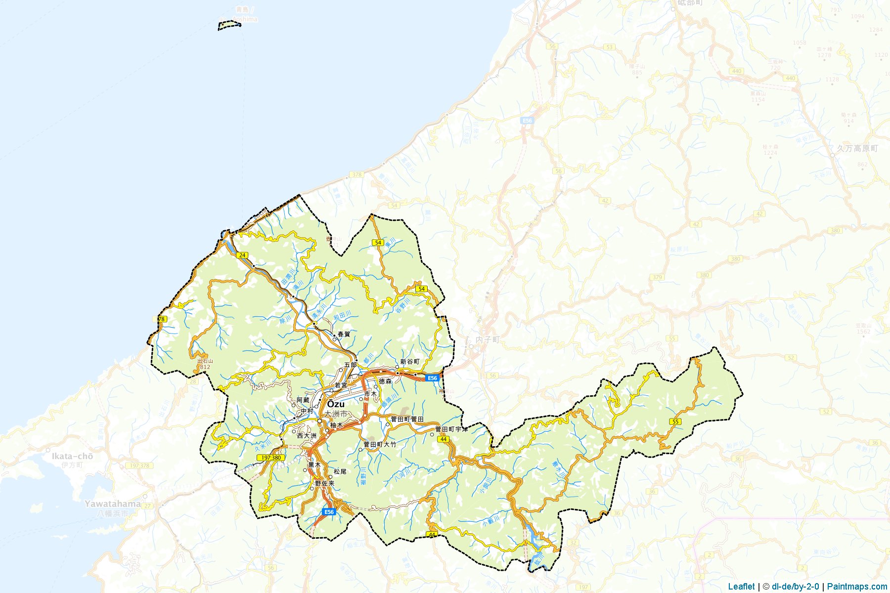 Ozu (Ehime Prefecture) Map Cropping Samples-1