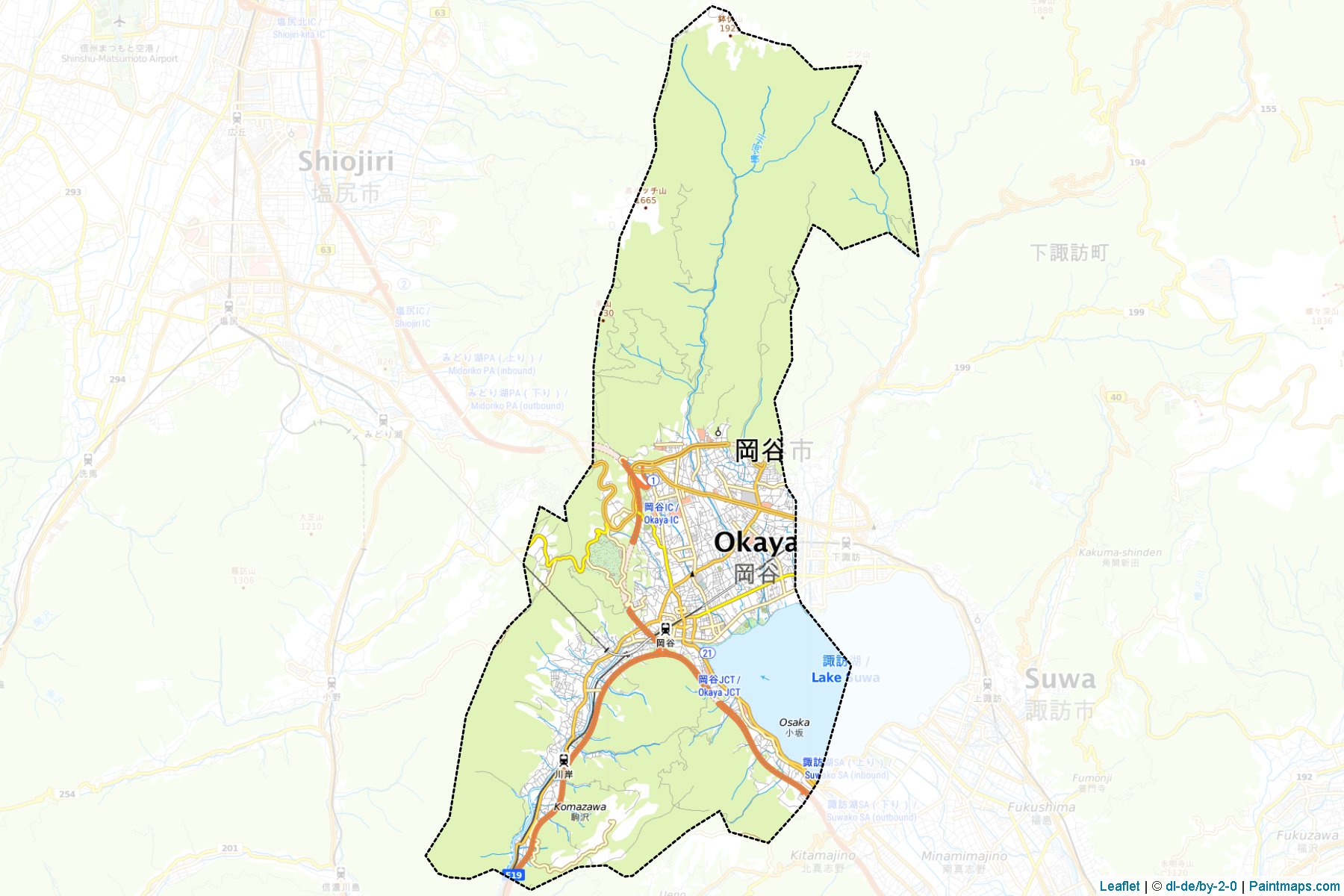 Okaya (Nagano Prefecture) Map Cropping Samples-1