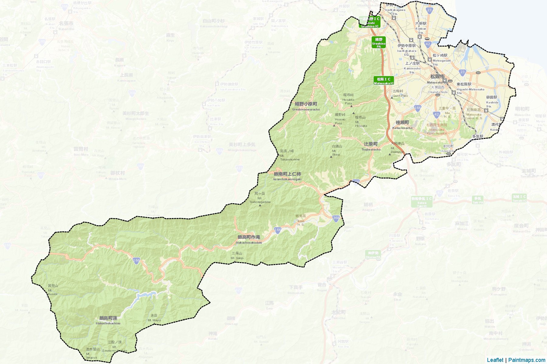 Muestras de recorte de mapas Matsusaka (Mie)-2