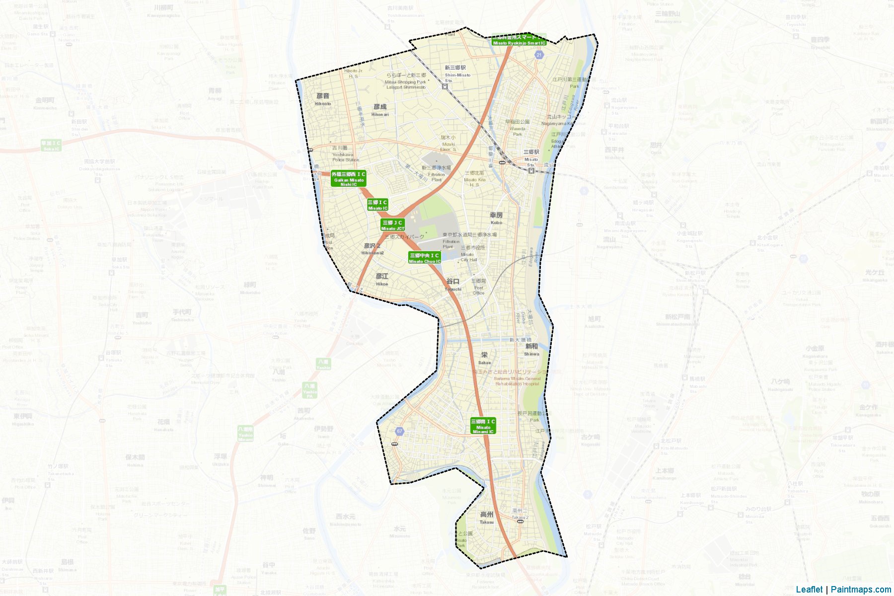 Muestras de recorte de mapas Misato (Saitama)-2